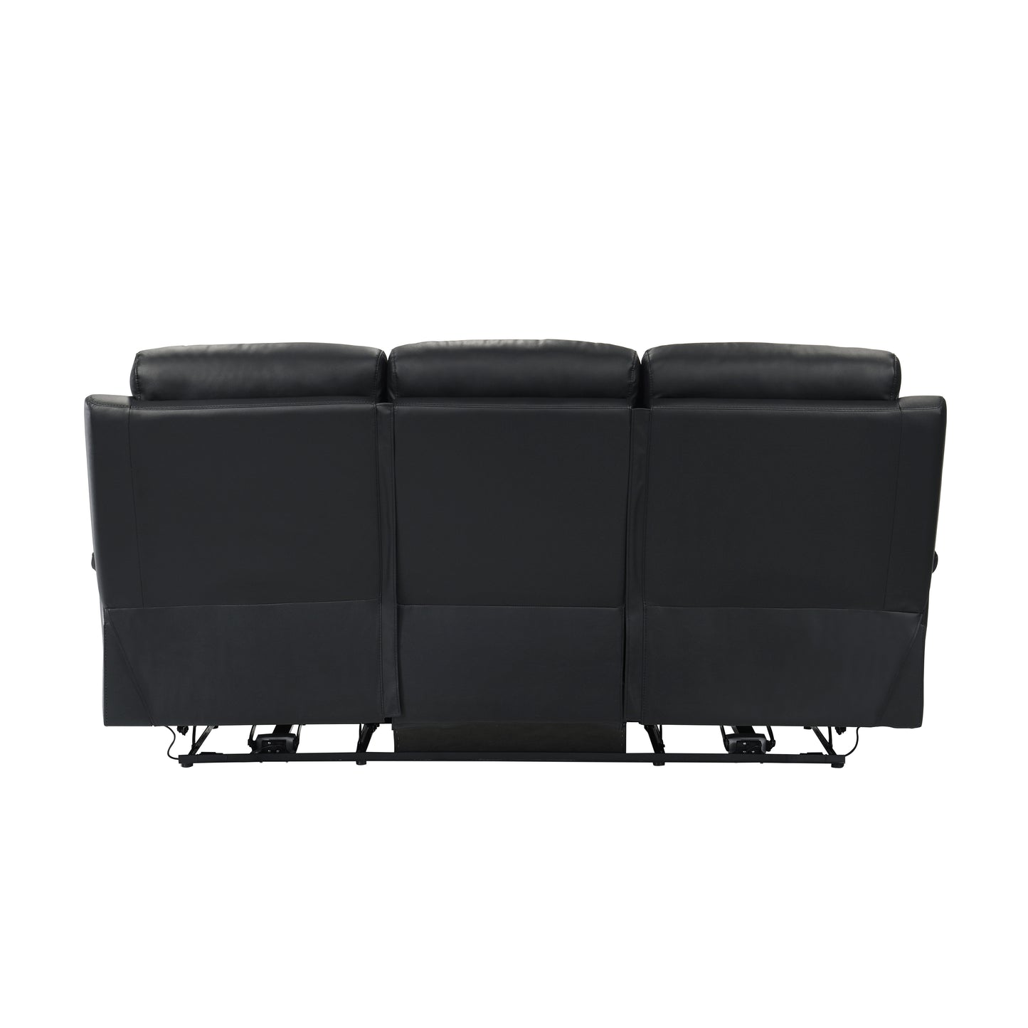 Homelegance Hancock Sectional Sofa Black Leather Power Recline 9628BLK-3PW