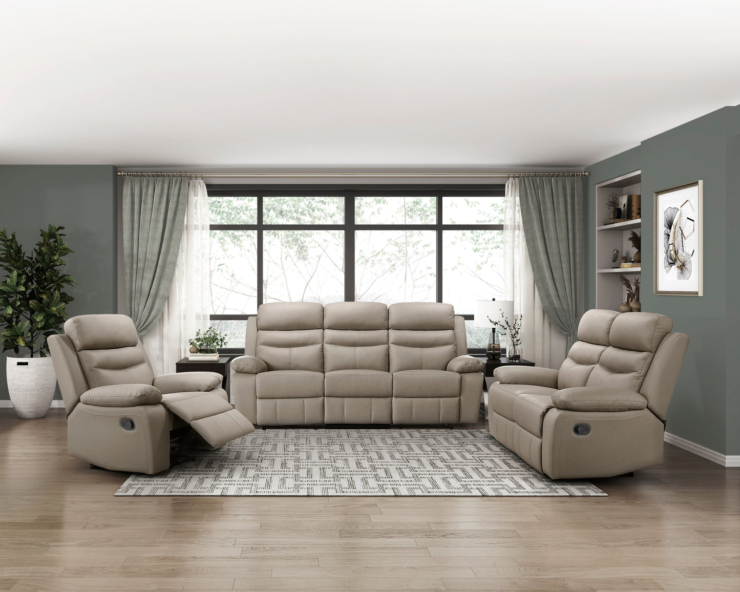 Homelegance Hancock Reclining Chair in Gray Fabric 9628LTE-1