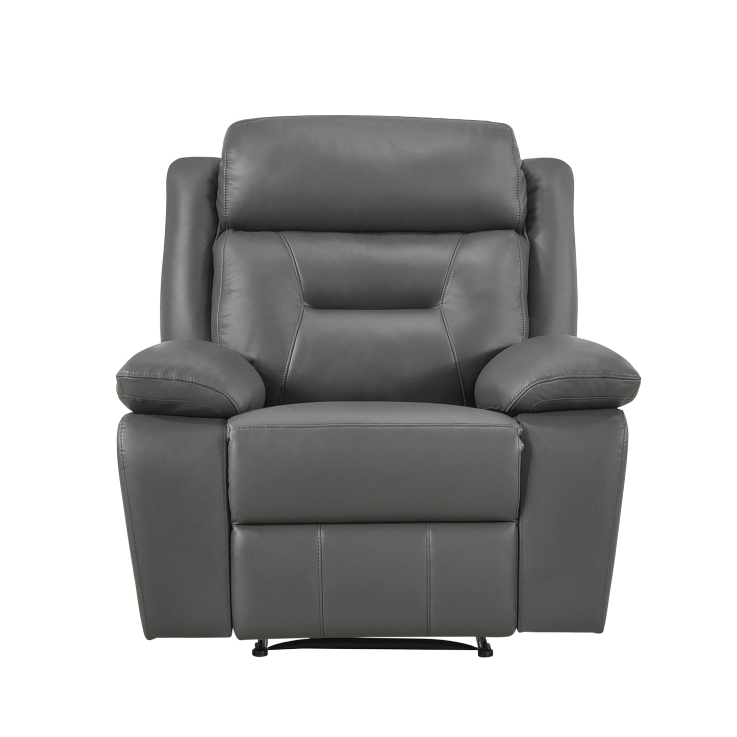 Homelegance Laconia Reclining Chair in Dark Gray Leather 9629DGY-1