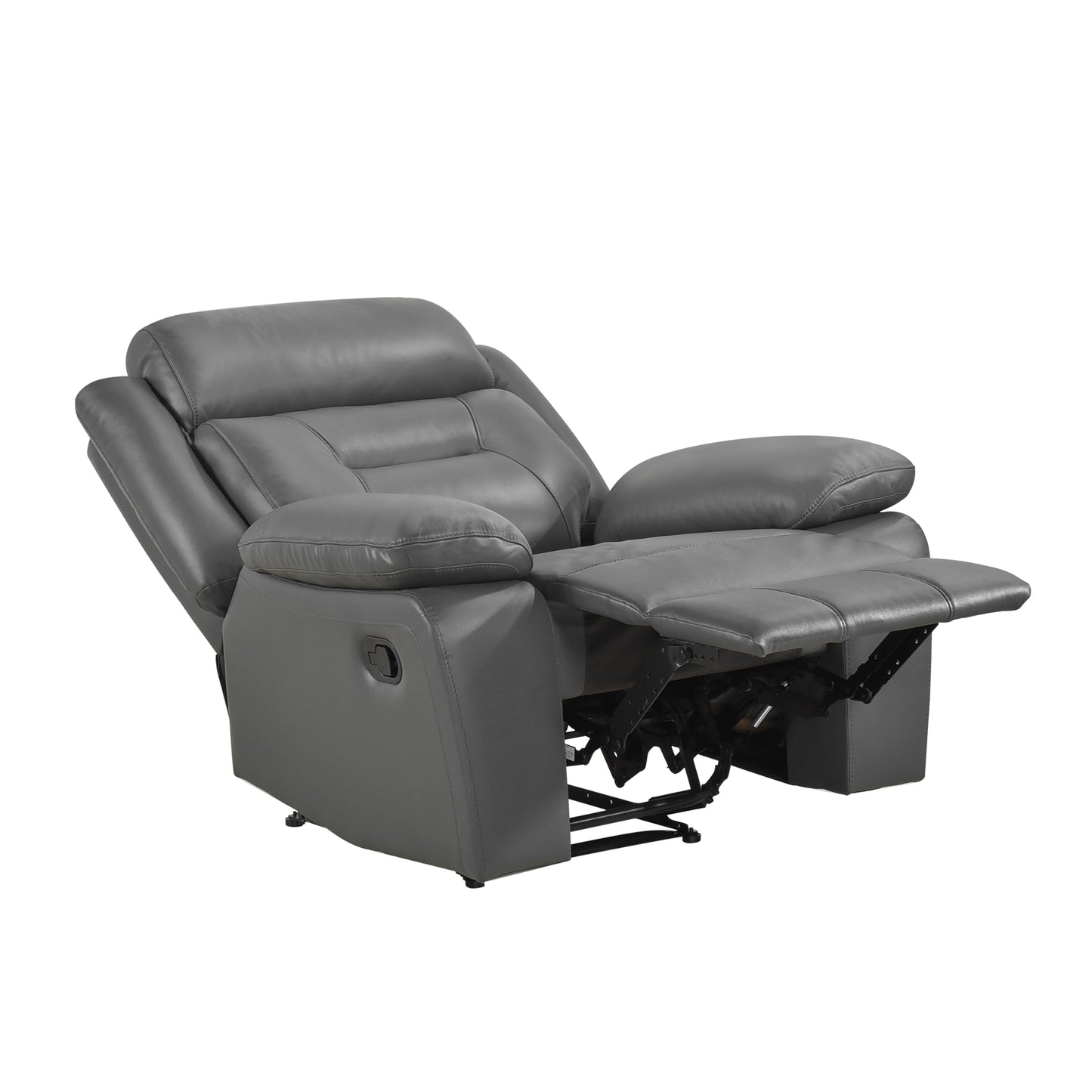 Homelegance Laconia Reclining Chair in Dark Gray Leather 9629DGY-1