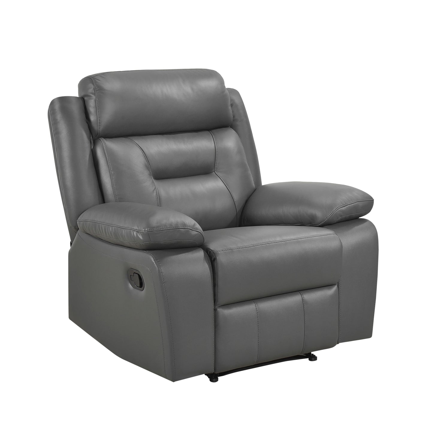 Homelegance Laconia Reclining Chair in Dark Gray Leather 9629DGY-1