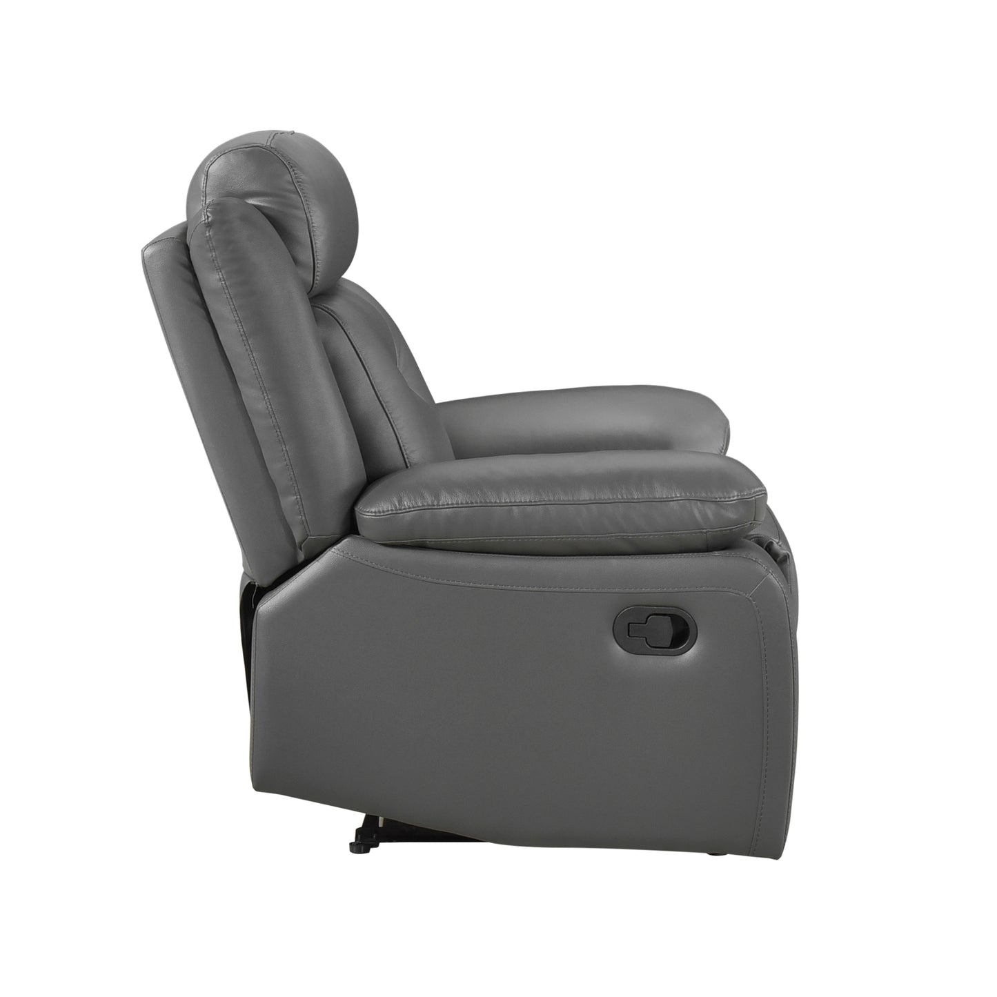 Homelegance Laconia Reclining Chair in Dark Gray Leather 9629DGY-1