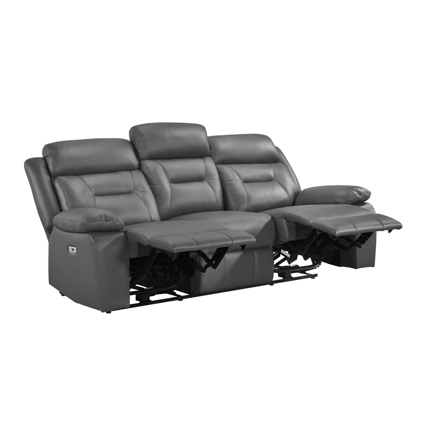 Homelegance Laconia Power Double Reclining Sectional Sofa Gray 9629DGY-3PW