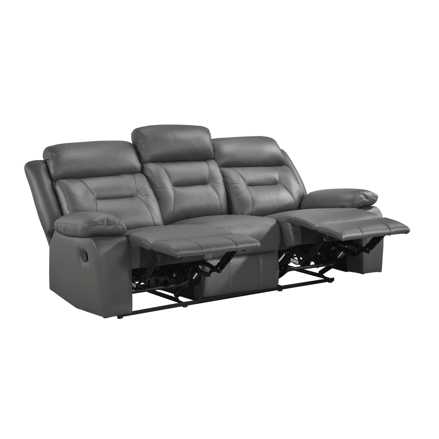 Homelegance Laconia Dark Gray Double Reclining Sectional Sofa 9629DGY-3