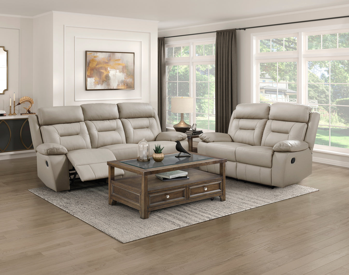 Homelegance Laconia Latte Loveseat Reclining 9629LTE-2