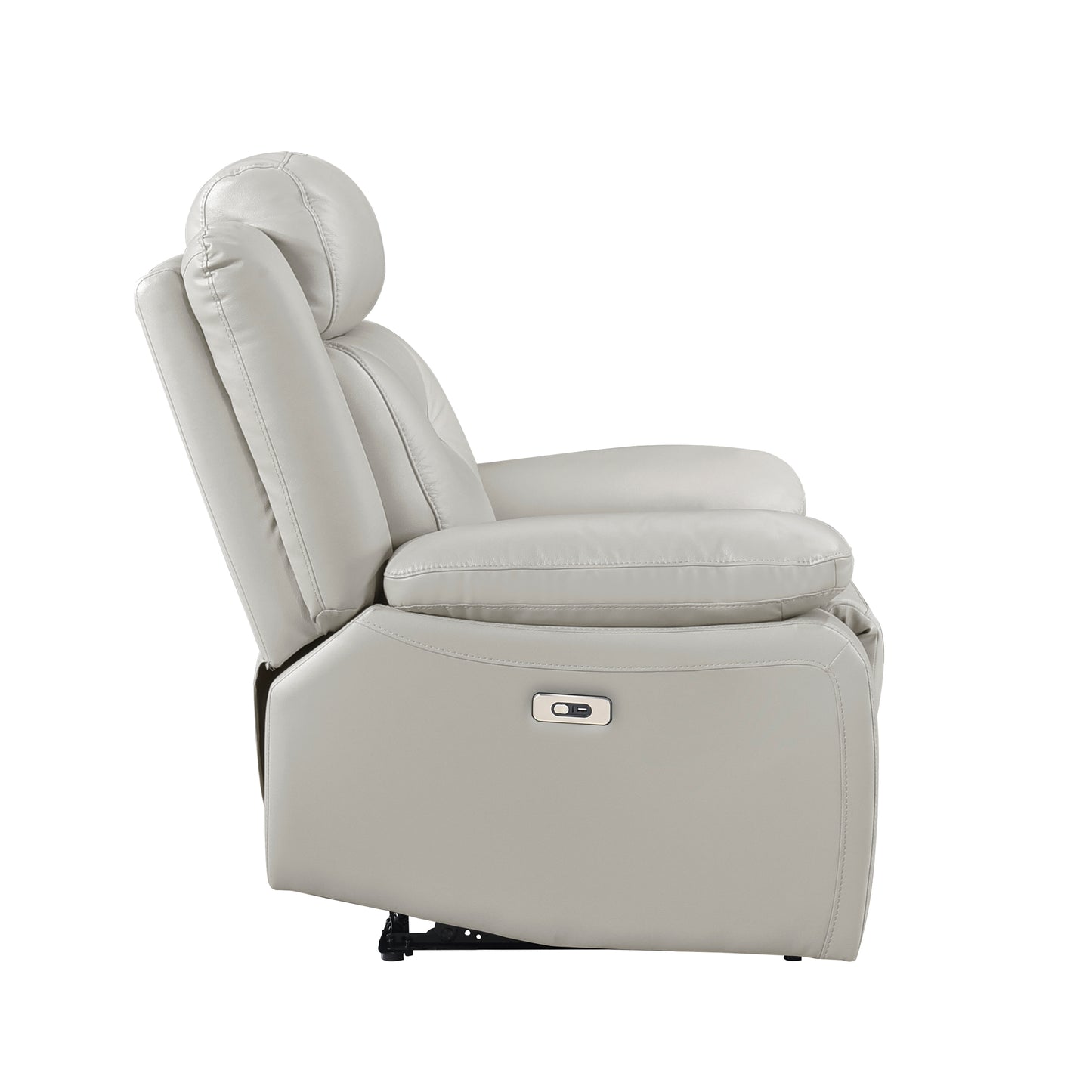 Homelegance Laconia Reclining Chair Power Recliner in Gray 9629SVE-1PW