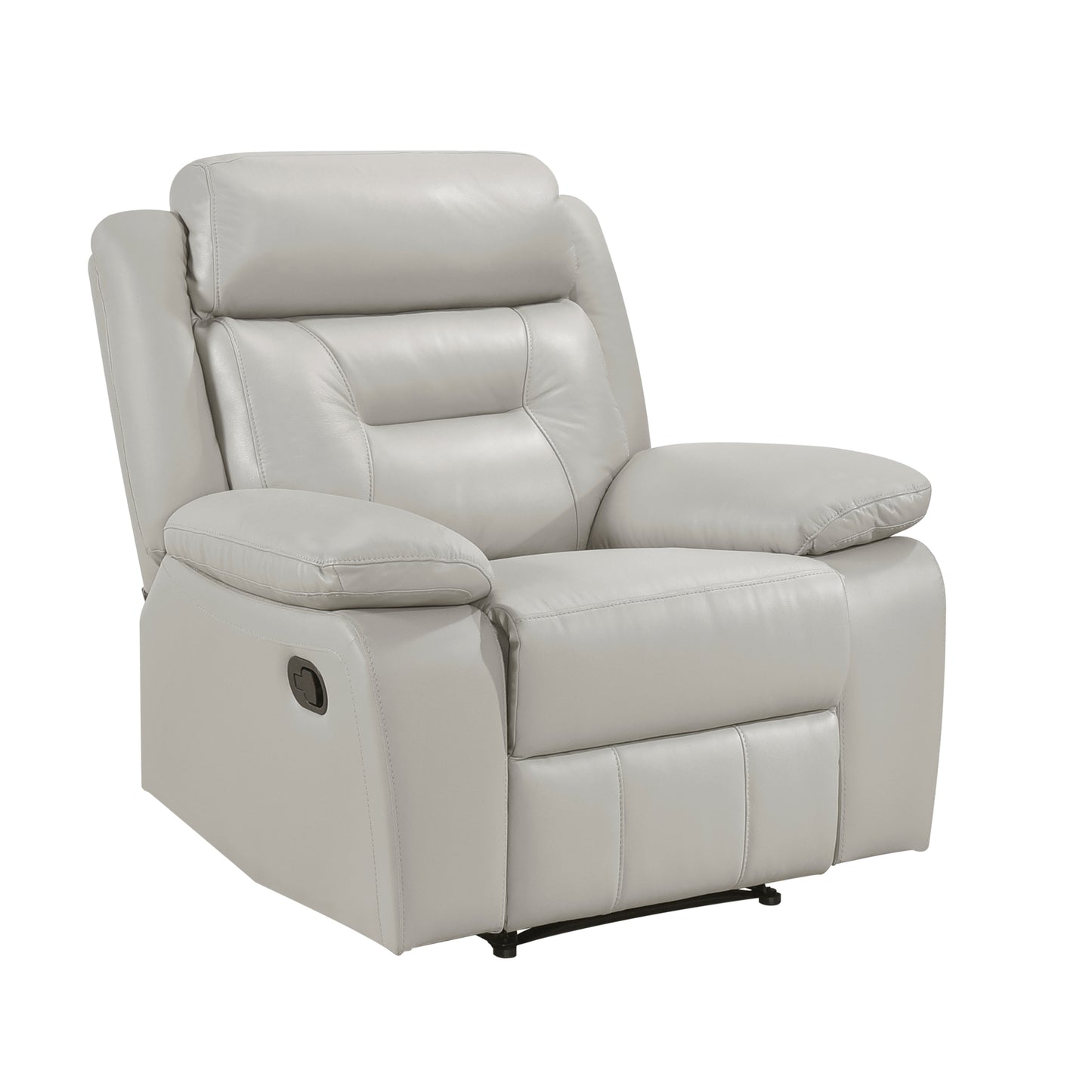 Homelegance Laconia Reclining Chair in Silver Leather 9629SVE-1