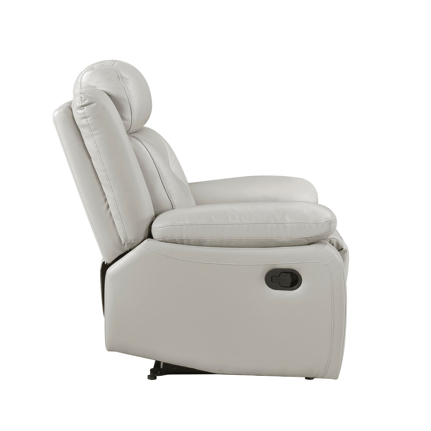 Homelegance Laconia Reclining Chair in Silver Leather 9629SVE-1