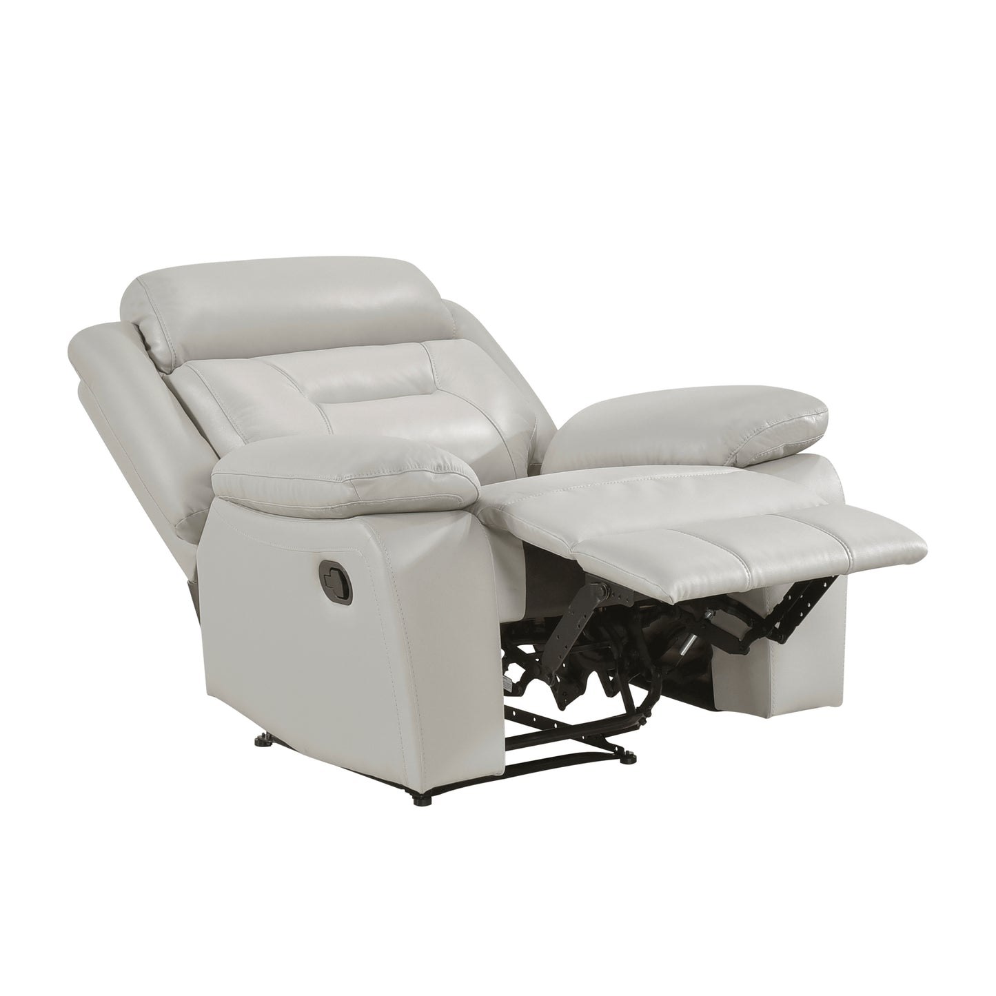 Homelegance Laconia Reclining Chair in Silver Leather 9629SVE-1