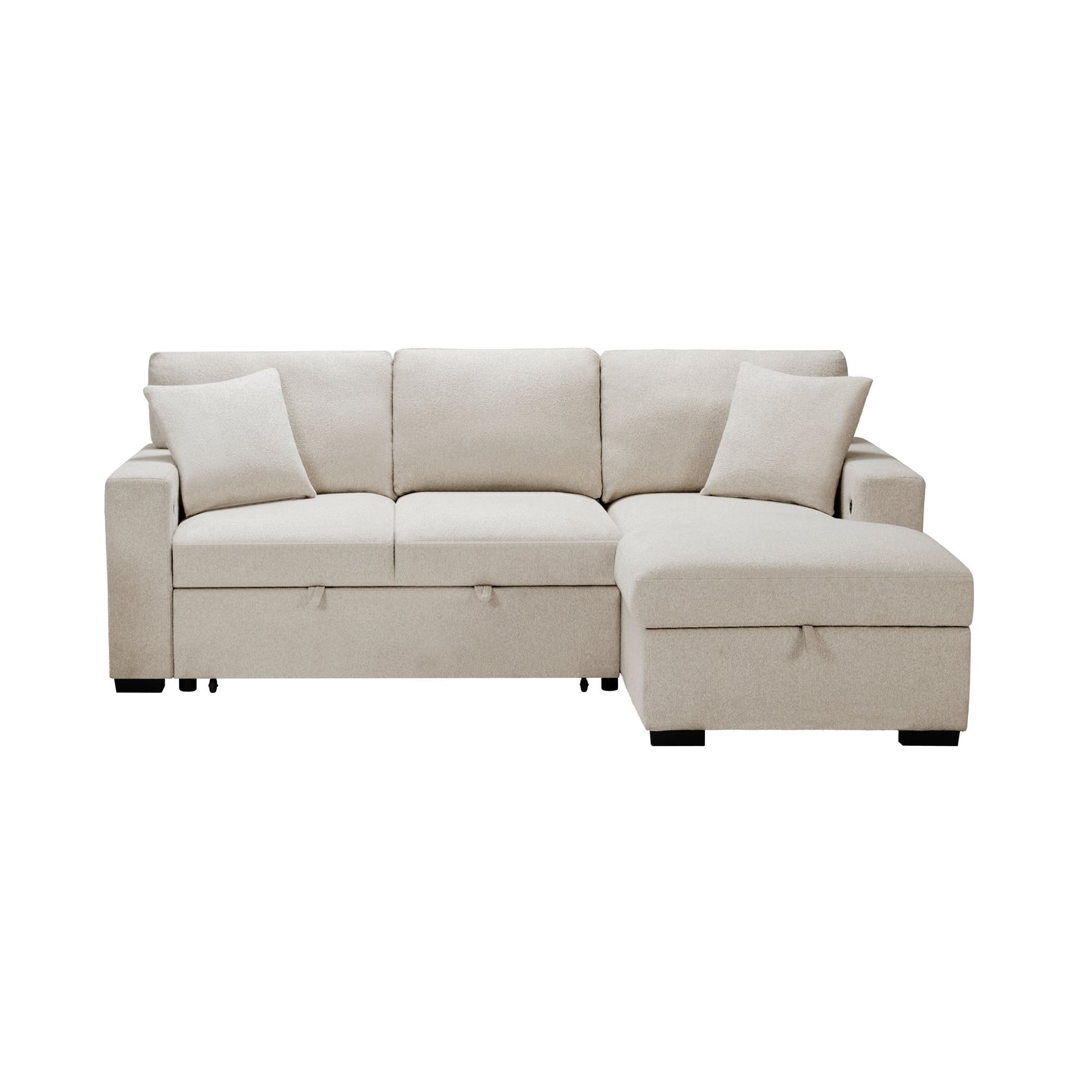 Homelegance Pompano Right Chaise Sectional Sofa in Elegant Beige 9630BE-22LRC
