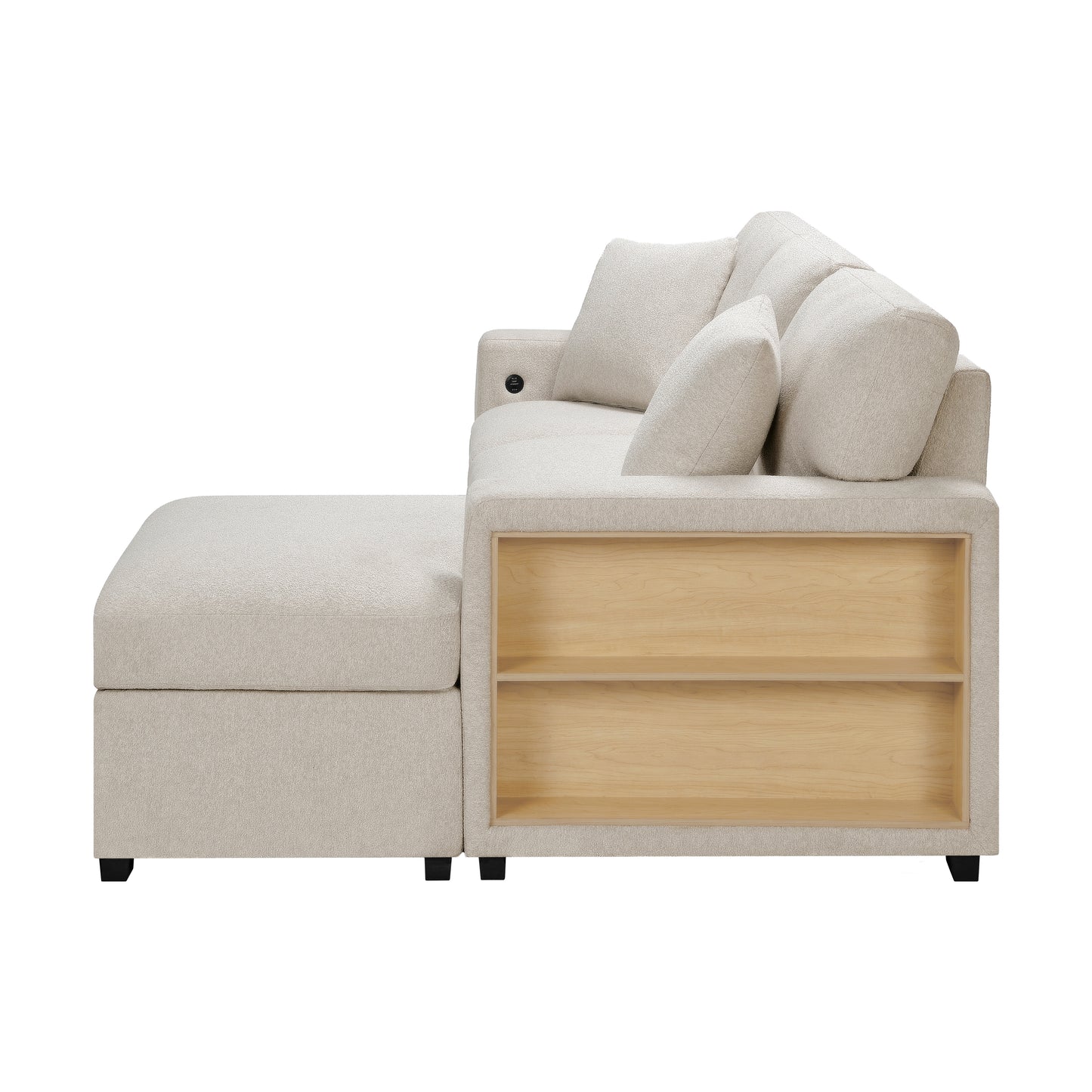 Homelegance Pompano Right Chaise Sectional Sofa in Elegant Beige 9630BE-22LRC