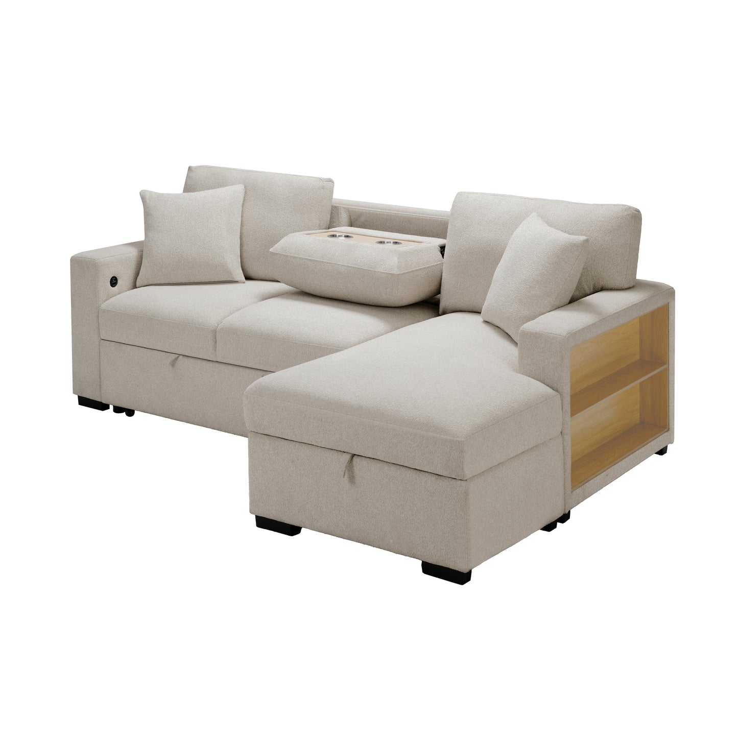 Homelegance Pompano Right Chaise Sectional Sofa in Elegant Beige 9630BE-22LRC