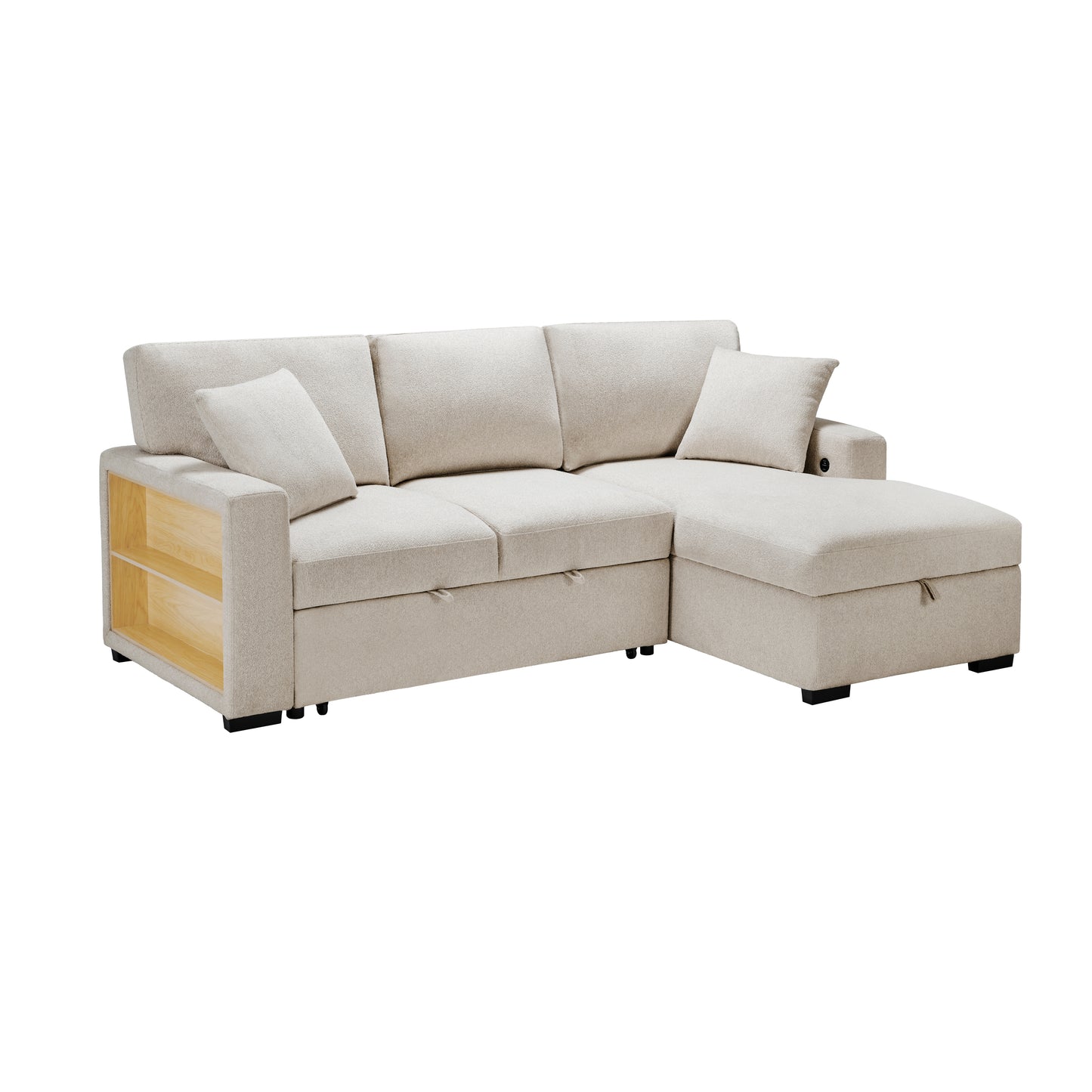 Homelegance Pompano Right Chaise Sectional Sofa in Elegant Beige 9630BE-22LRC