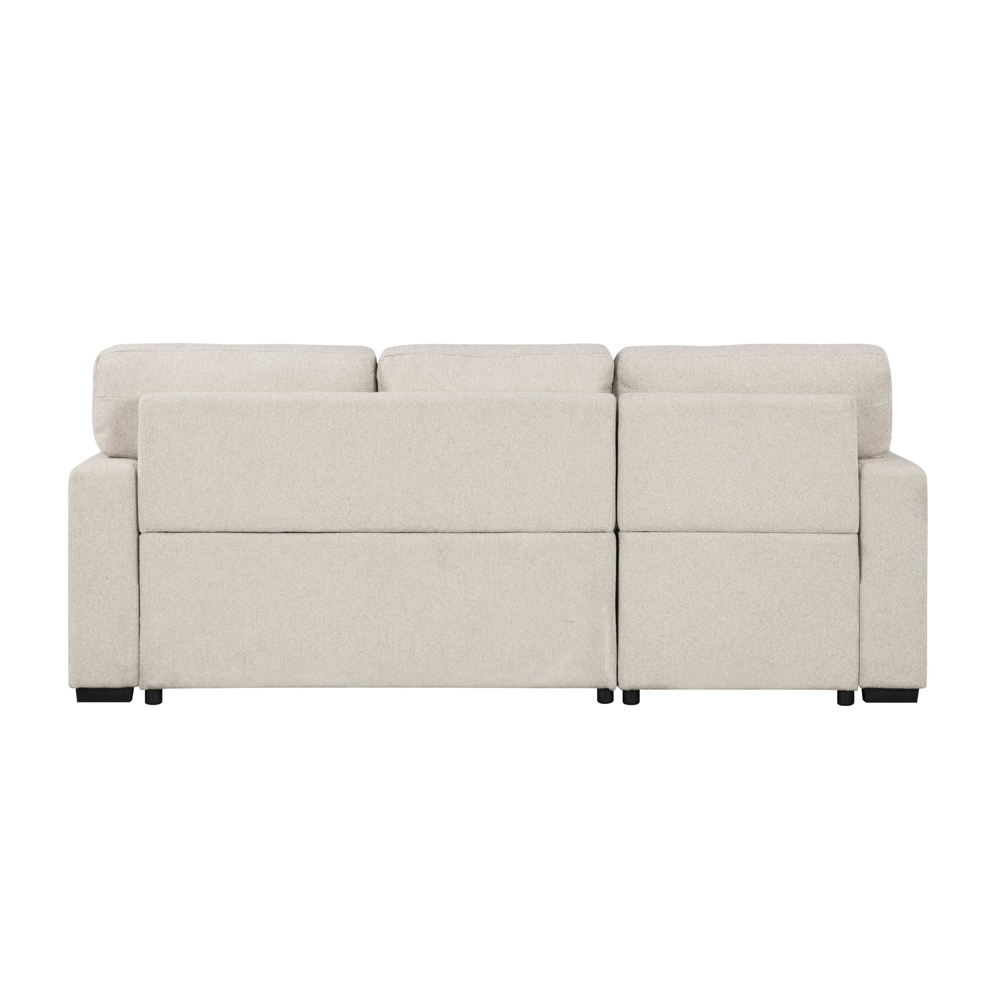 Homelegance Pompano Sectional Sofa in Soft Beige Boucle with Hidden Storage 9630BE-2LC2R