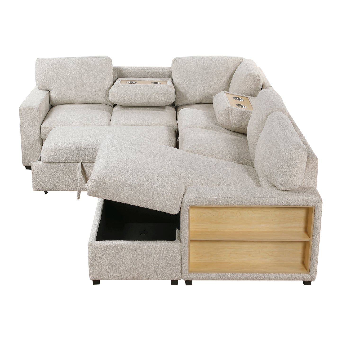 Homelegance Sectional Sofa in Beige 9630BE-42LRC
