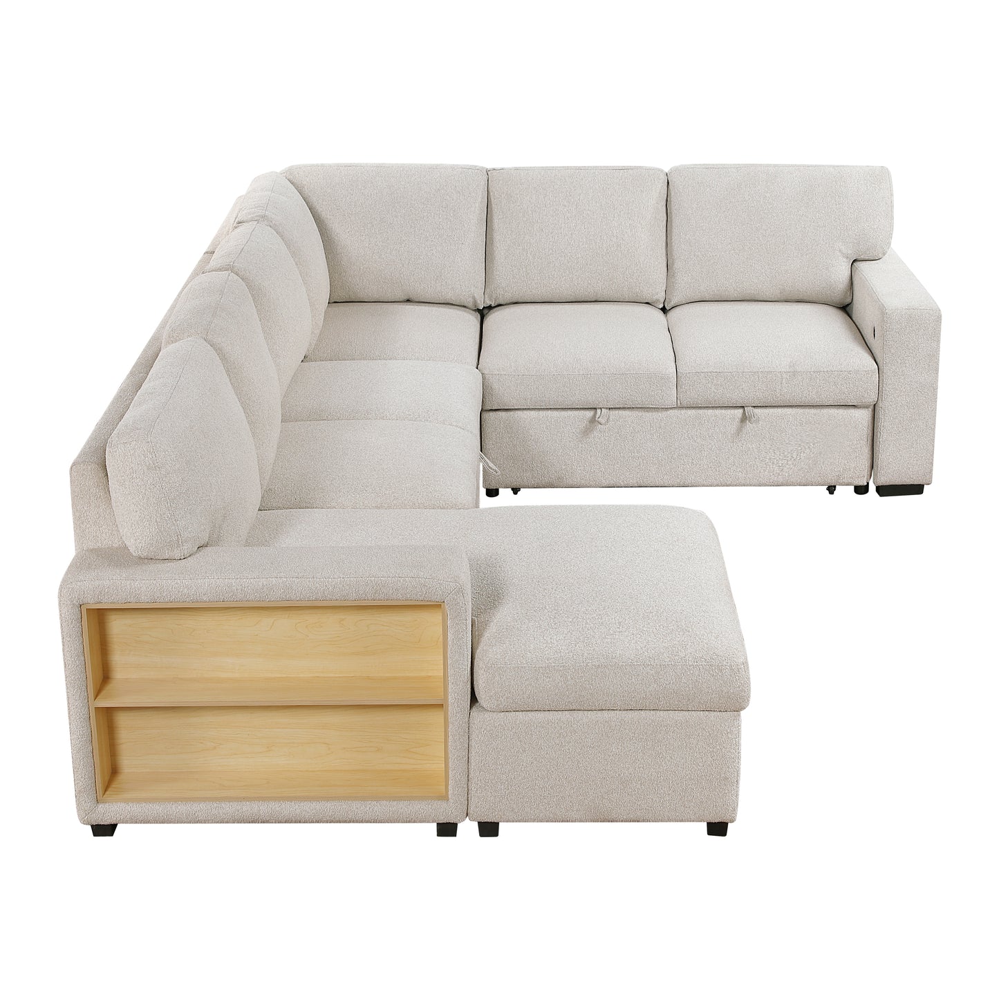 Homelegance Sectional Sofa in Beige Fabric 9630BE-4LC2R