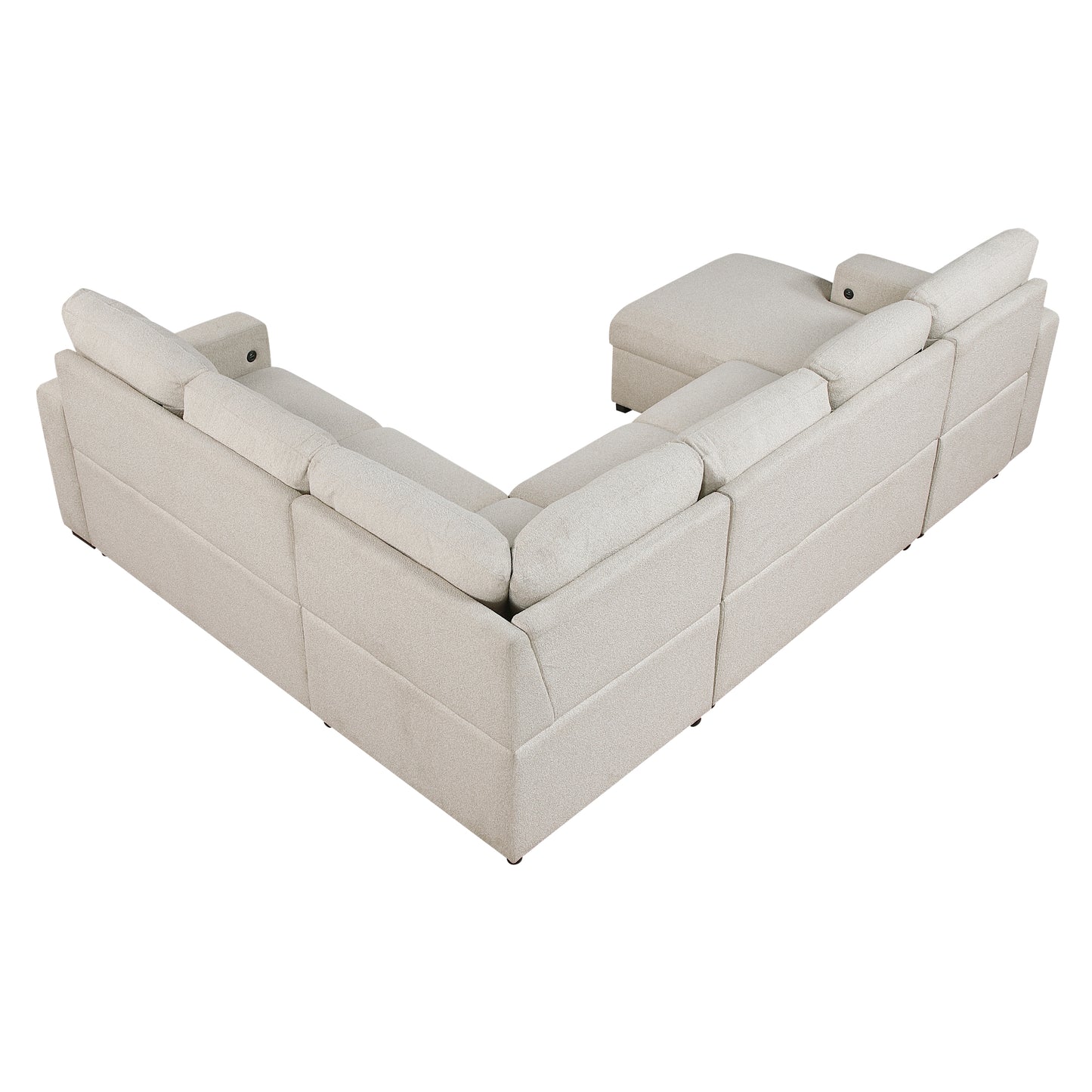 Homelegance Sectional Sofa in Beige Fabric 9630BE-4LC2R