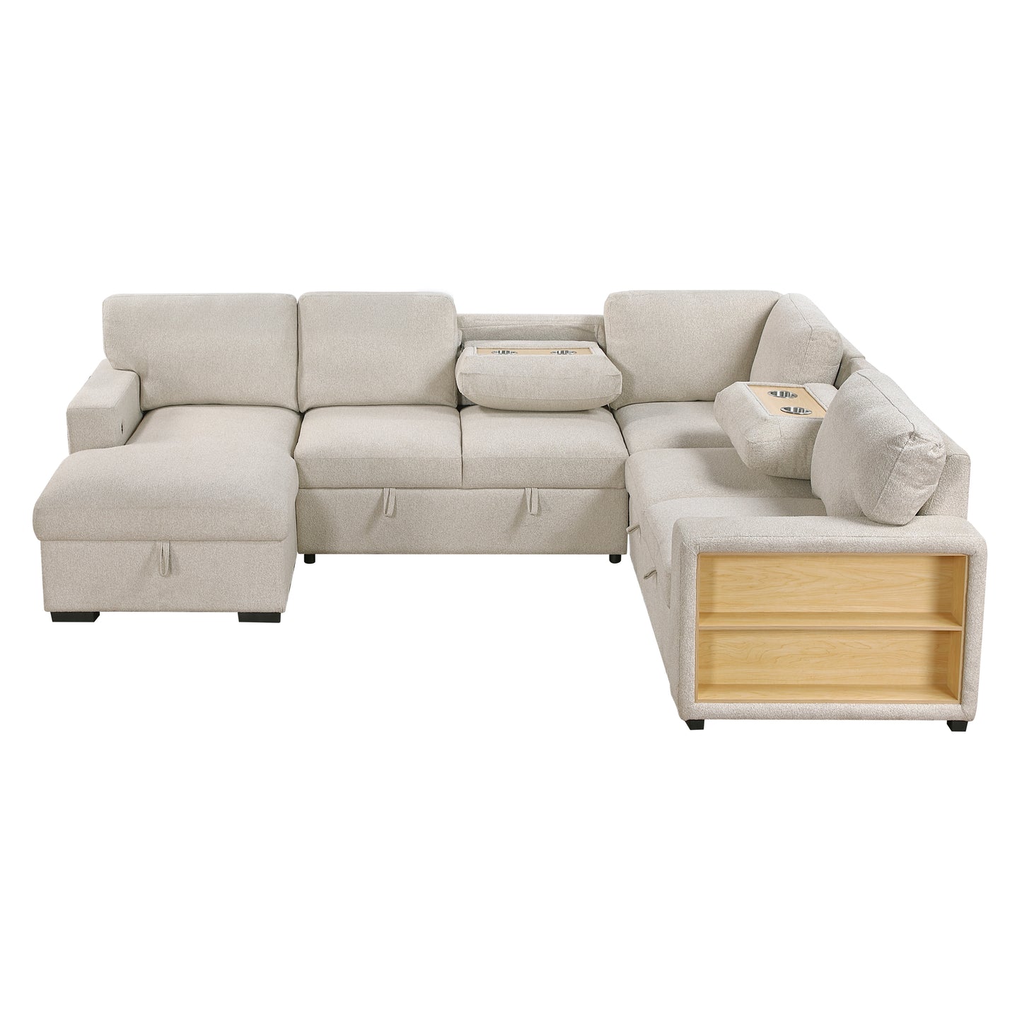 Homelegance Sectional Sofa in Beige Fabric 9630BE-4LC2R