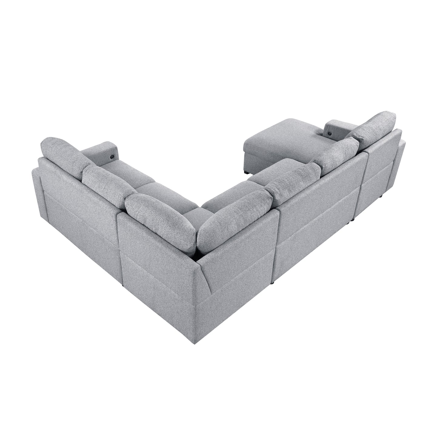 Homelegance Pompano Gray Sectional Sofa 9630GY-4LC2R