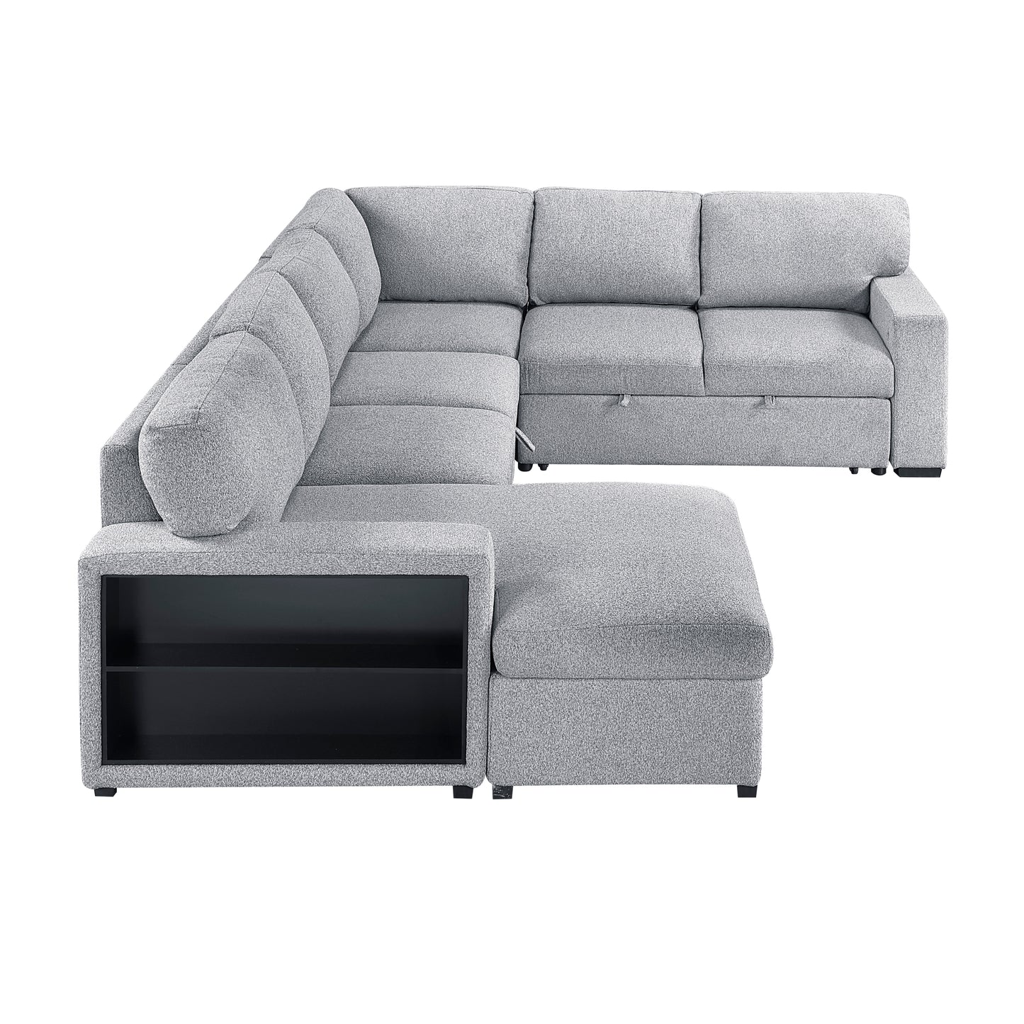 Homelegance Pompano Gray Sectional Sofa 9630GY-4LC2R