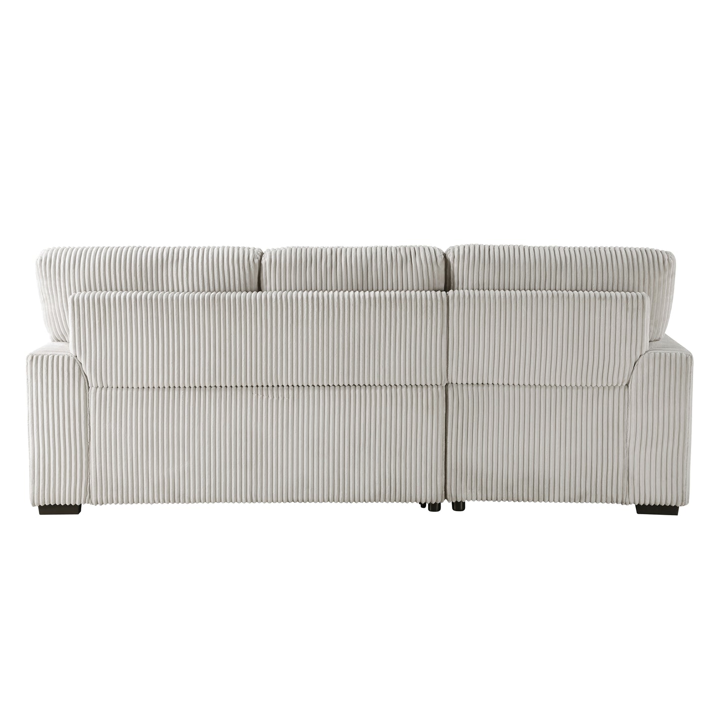 Homelegance Marsh 2-Piece Sectional Sofa in Moonbeam with Storage and Bed 9633MNB-2LC2R