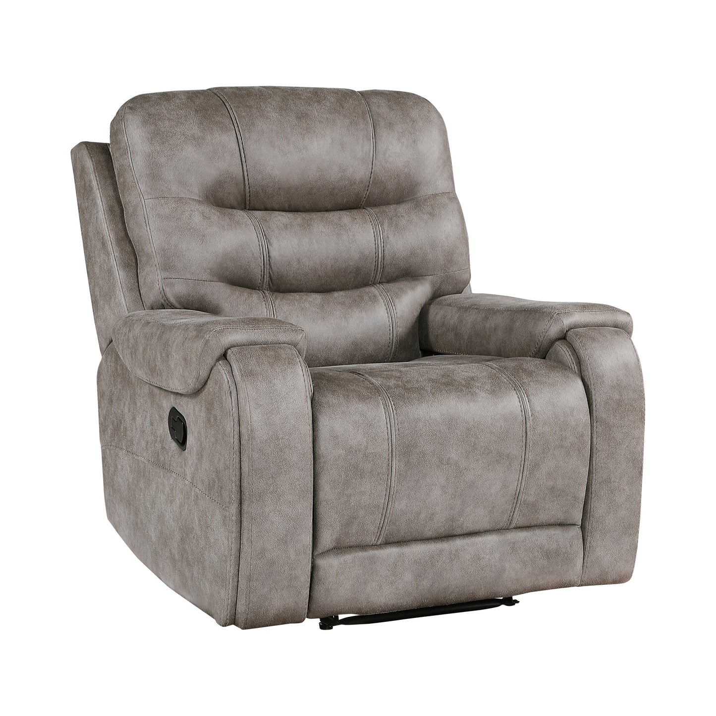 Homelegance Oberon Reclining Chair in Grayish Brown Polished Microfiber 9634GBR-1