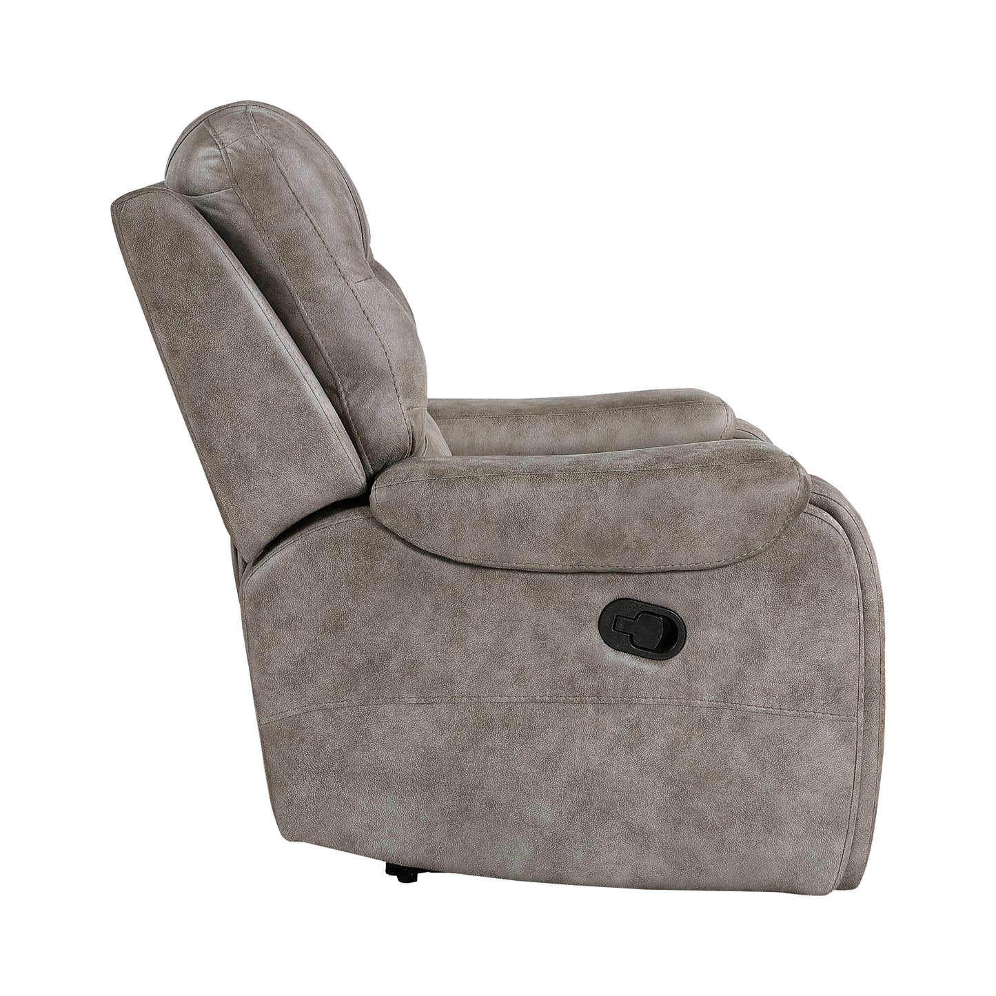 Homelegance Oberon Reclining Chair in Grayish Brown Polished Microfiber 9634GBR-1