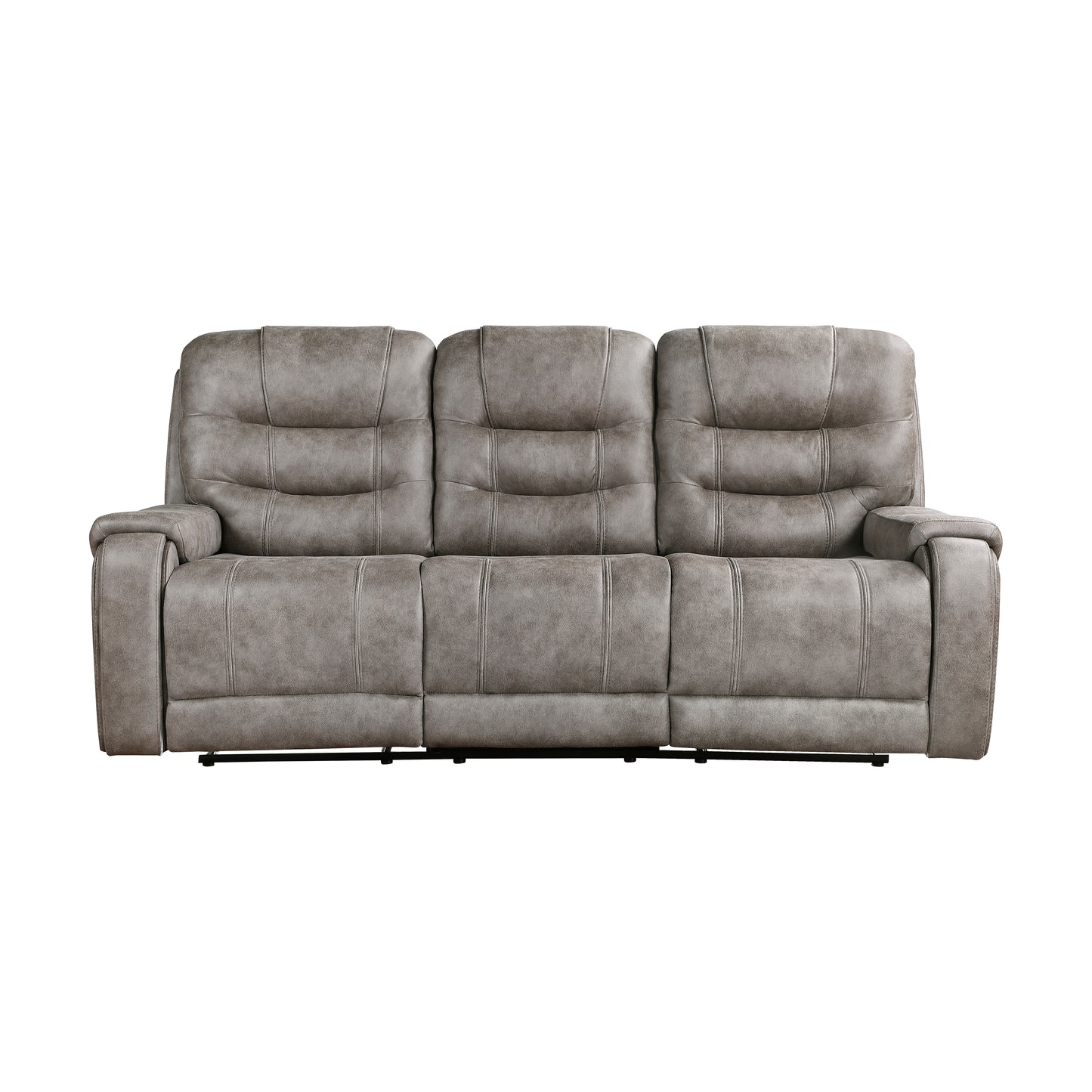 Homelegance Oberon Sectional Sofa Grayish-Brown Dual Reclining Comfort 9634GBR-3