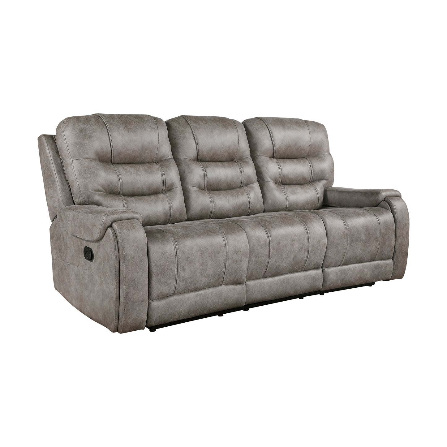 Homelegance Oberon Sectional Sofa Grayish-Brown Dual Reclining Comfort 9634GBR-3