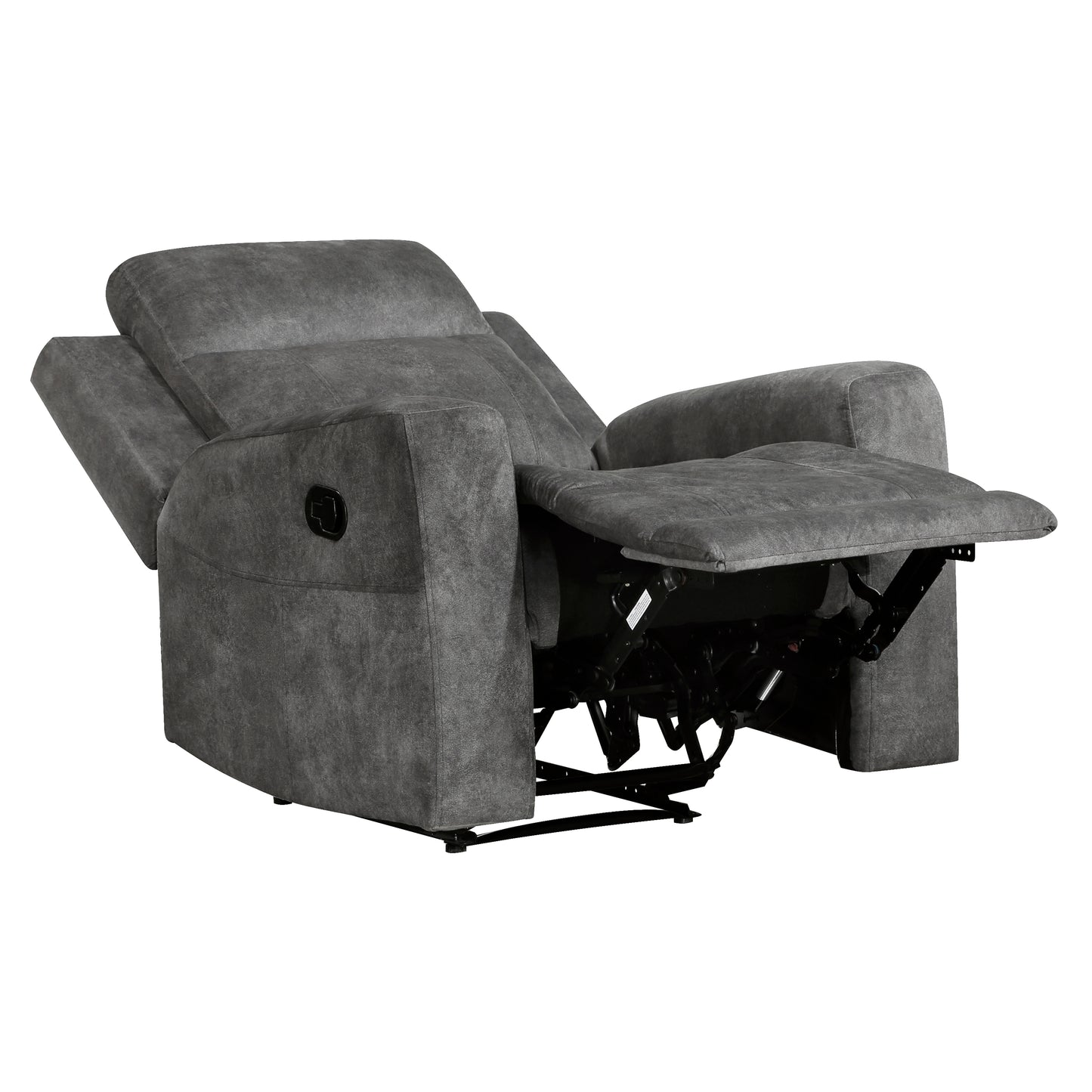 Homelegance Yates Reclining Chair in Brownish Gray Textured Microfiber 9635DG-1