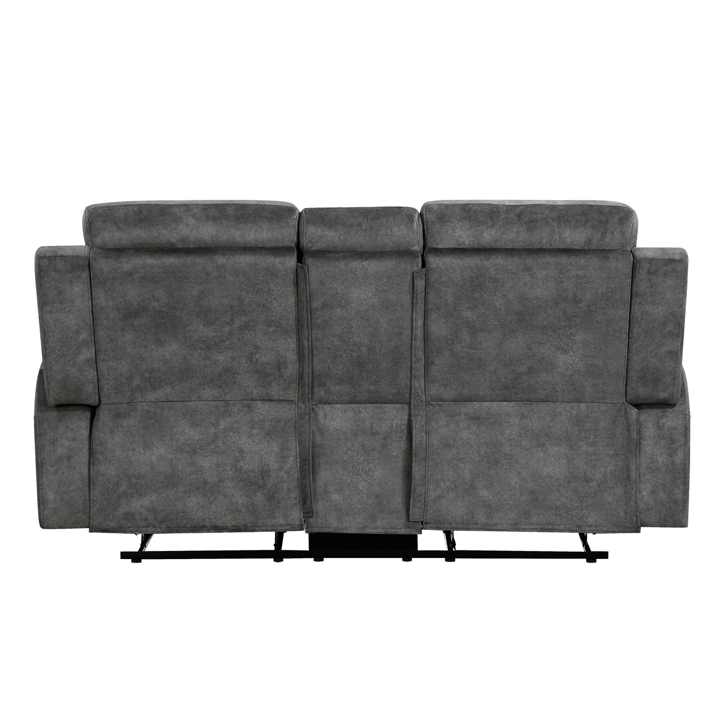 Homelegance Yates Brownish Gray Reclining Loveseat with Center Console 9635DG-2