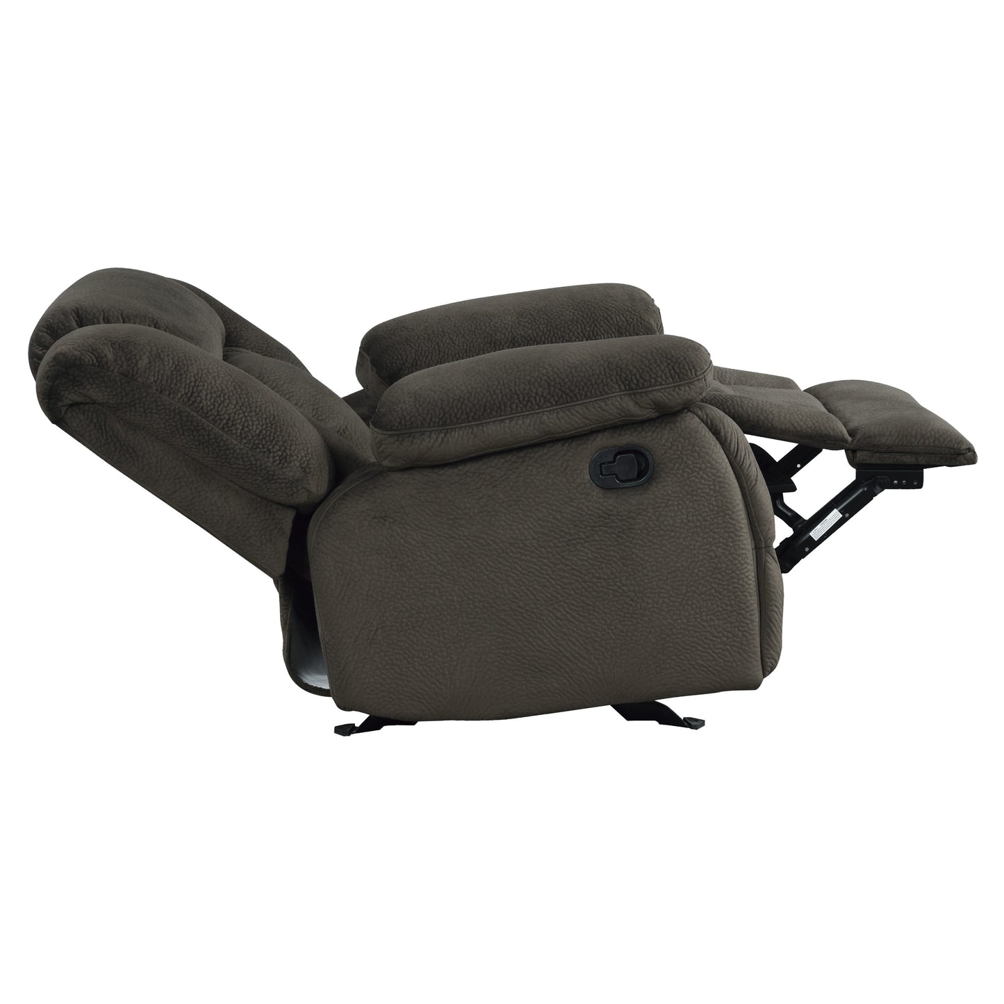 Homelegance Laurelton Glider Recliner Chair in Chocolate Microfiber 9636-1