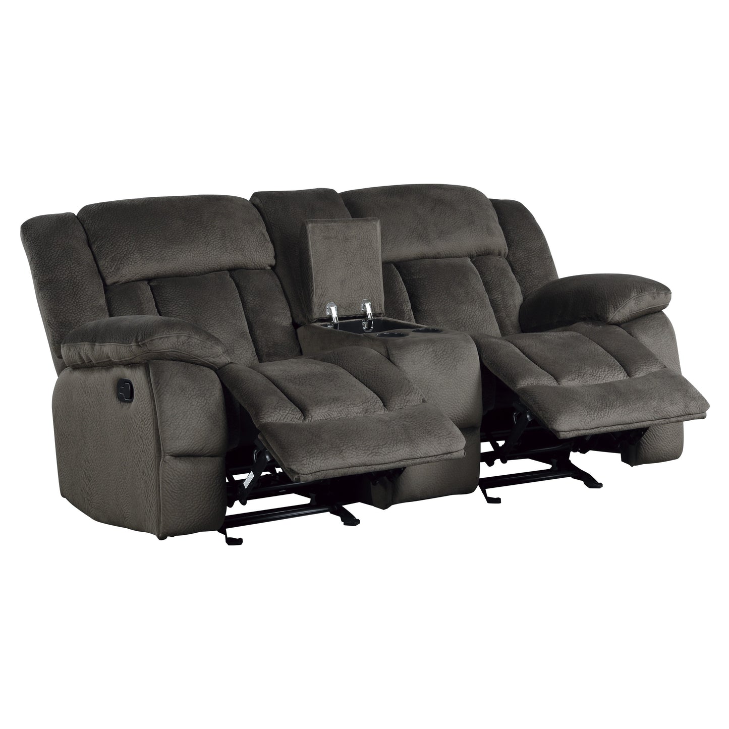Homelegance Laurelton Loveseat Glider Reclining in Chocolate 9636-2