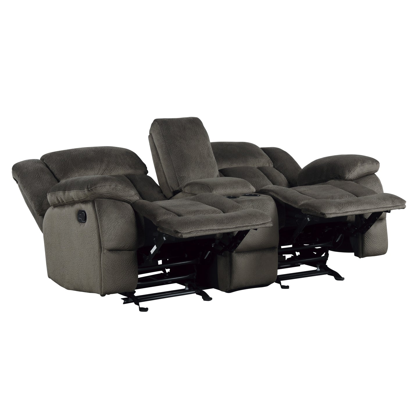 Homelegance Laurelton Loveseat Glider Reclining in Chocolate 9636-2