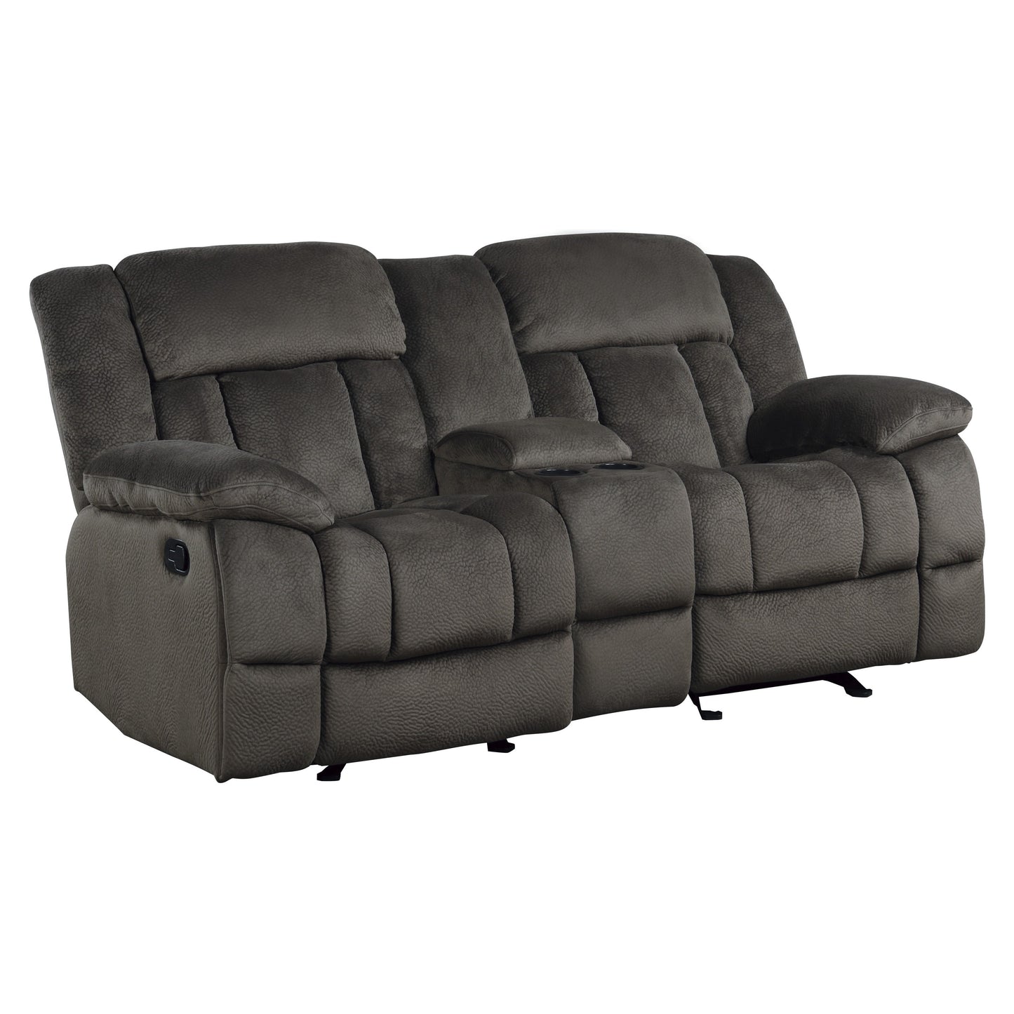 Homelegance Laurelton Loveseat Glider Reclining in Chocolate 9636-2