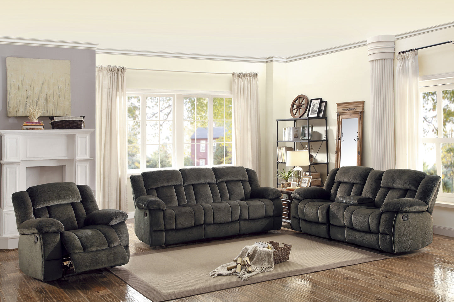 Homelegance Laurelton Glider Recliner Chair in Chocolate Microfiber 9636-1