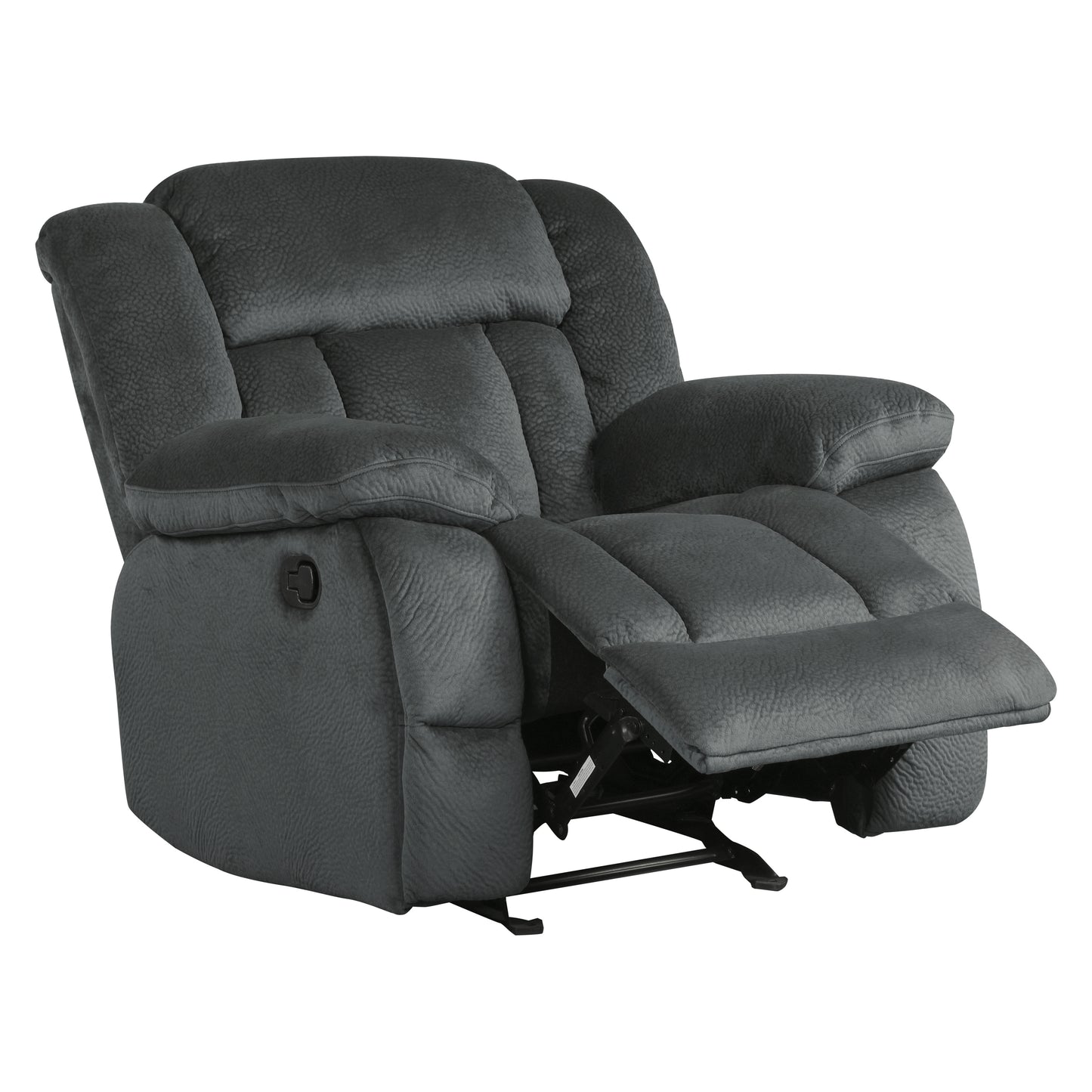 Homelegance Laurelton Glider Recliner Chair in Charcoal Microfiber 9636CC-1