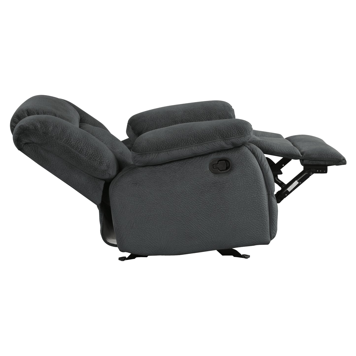 Homelegance Laurelton Glider Recliner Chair in Charcoal Microfiber 9636CC-1
