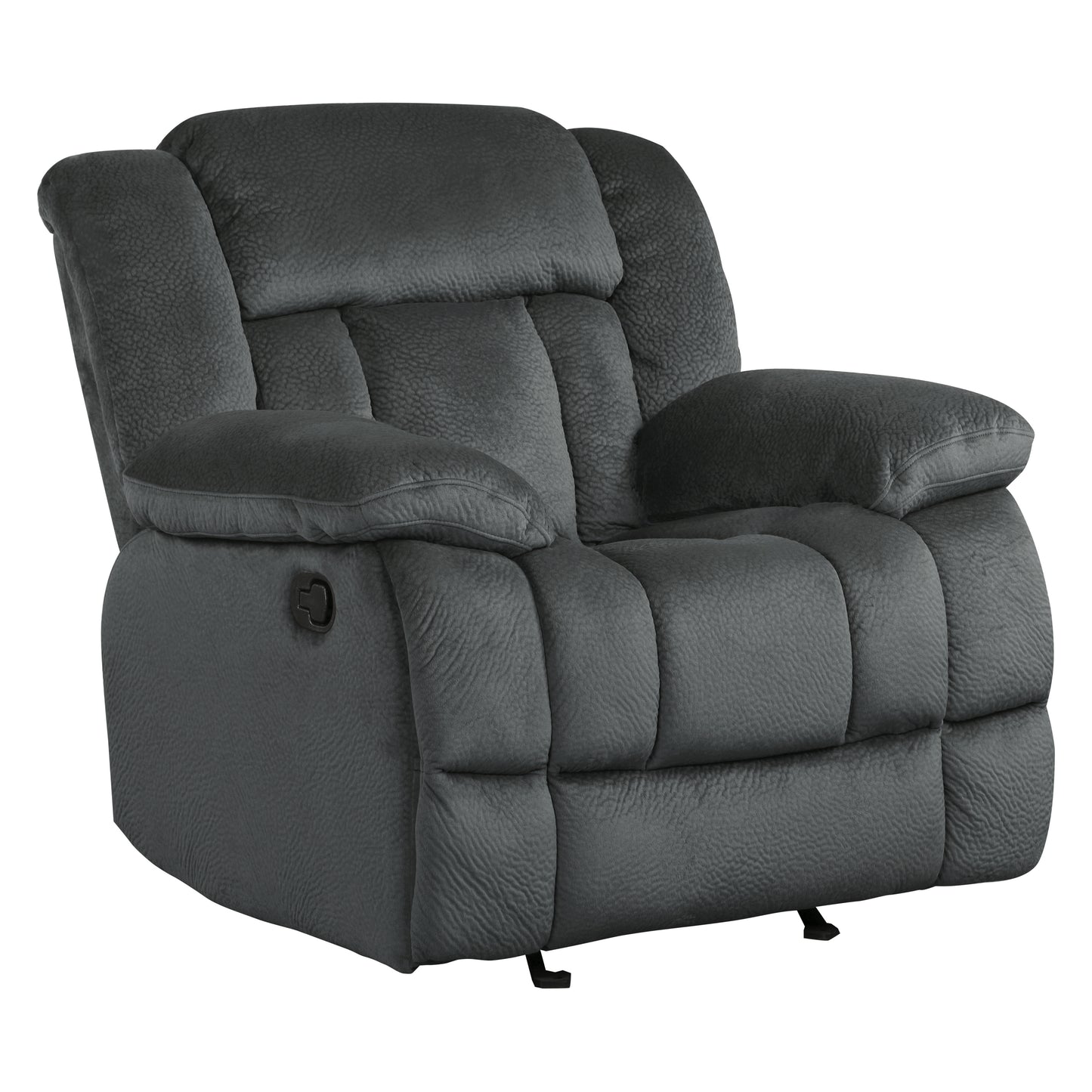 Homelegance Laurelton Glider Recliner Chair in Charcoal Microfiber 9636CC-1