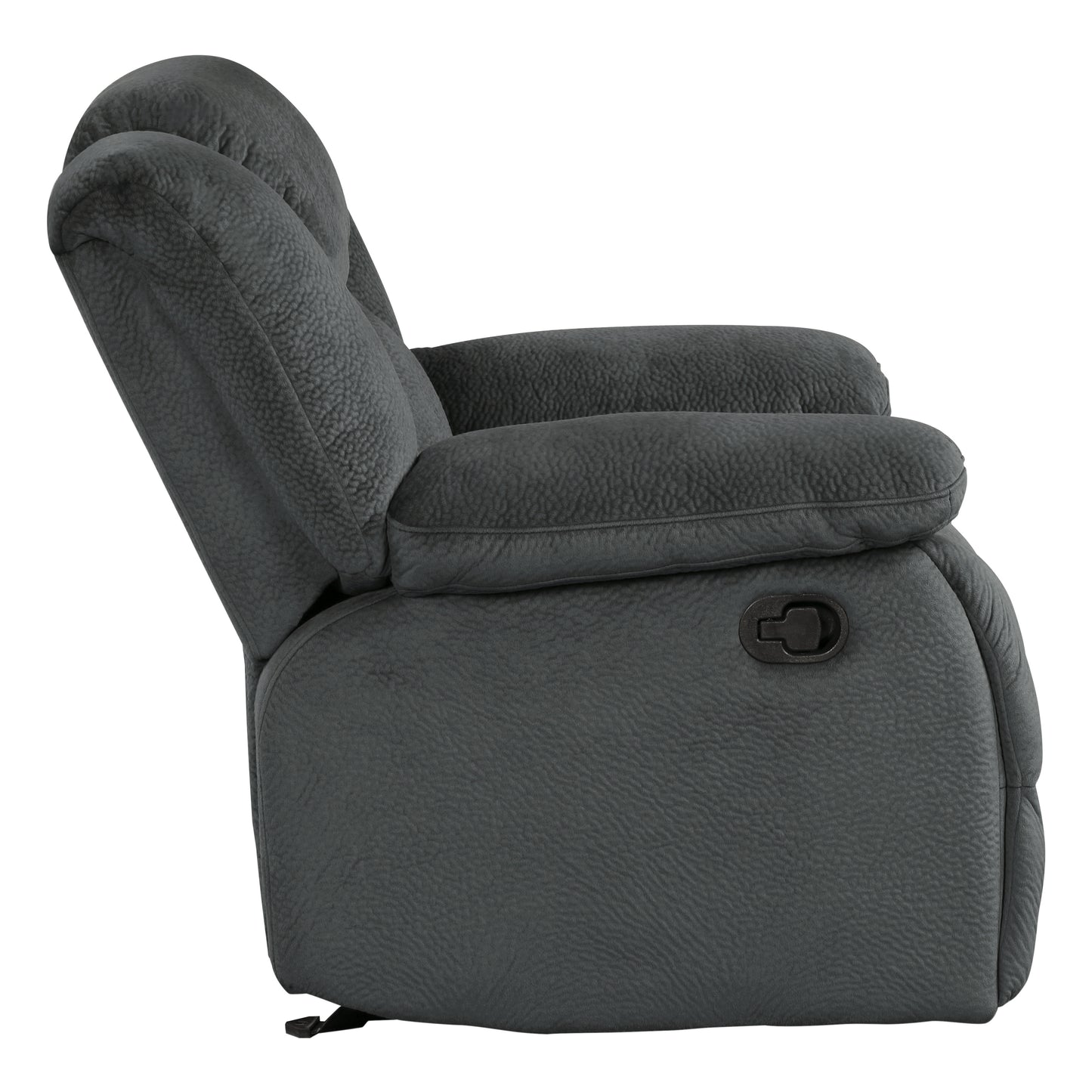 Homelegance Laurelton Glider Recliner Chair in Charcoal Microfiber 9636CC-1