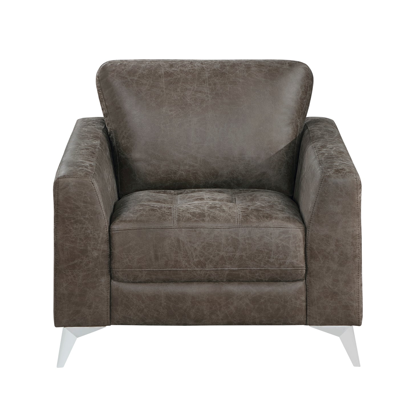 Homelegance Cazon Accent Chair in Brownish Gray Polished Microfiber 9637BRG-1