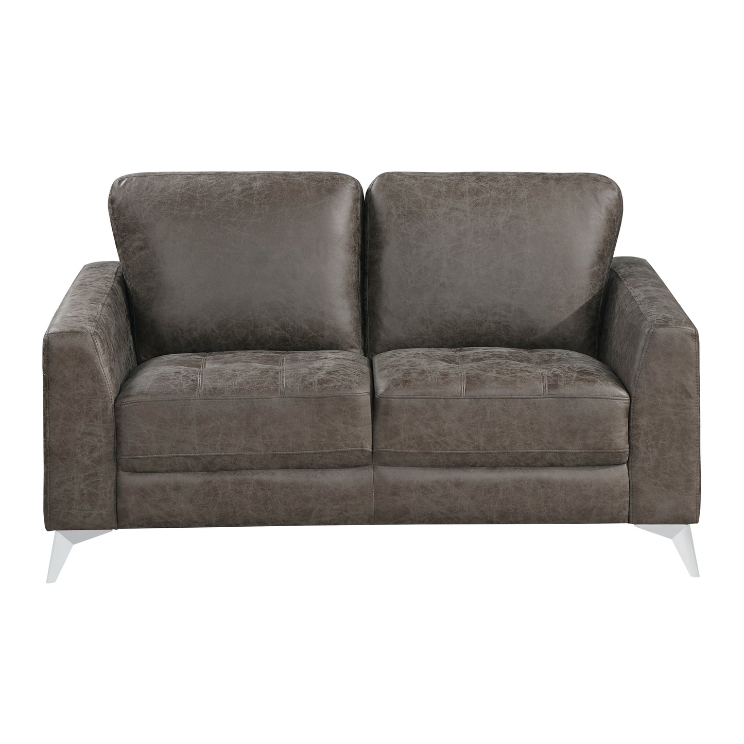 Homelegance Cazon Loveseat in Brownish Gray Polished Microfiber 9637BRG-2