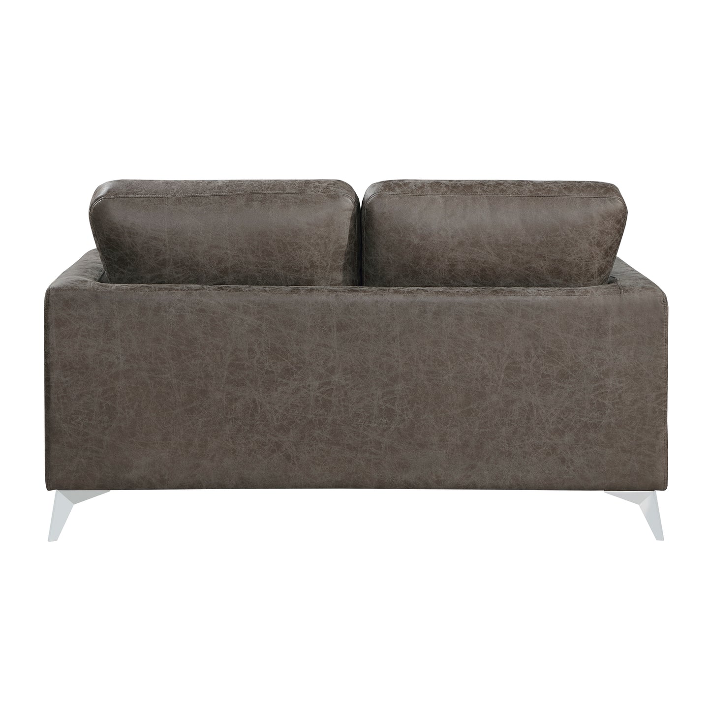 Homelegance Cazon Loveseat in Brownish Gray Polished Microfiber 9637BRG-2