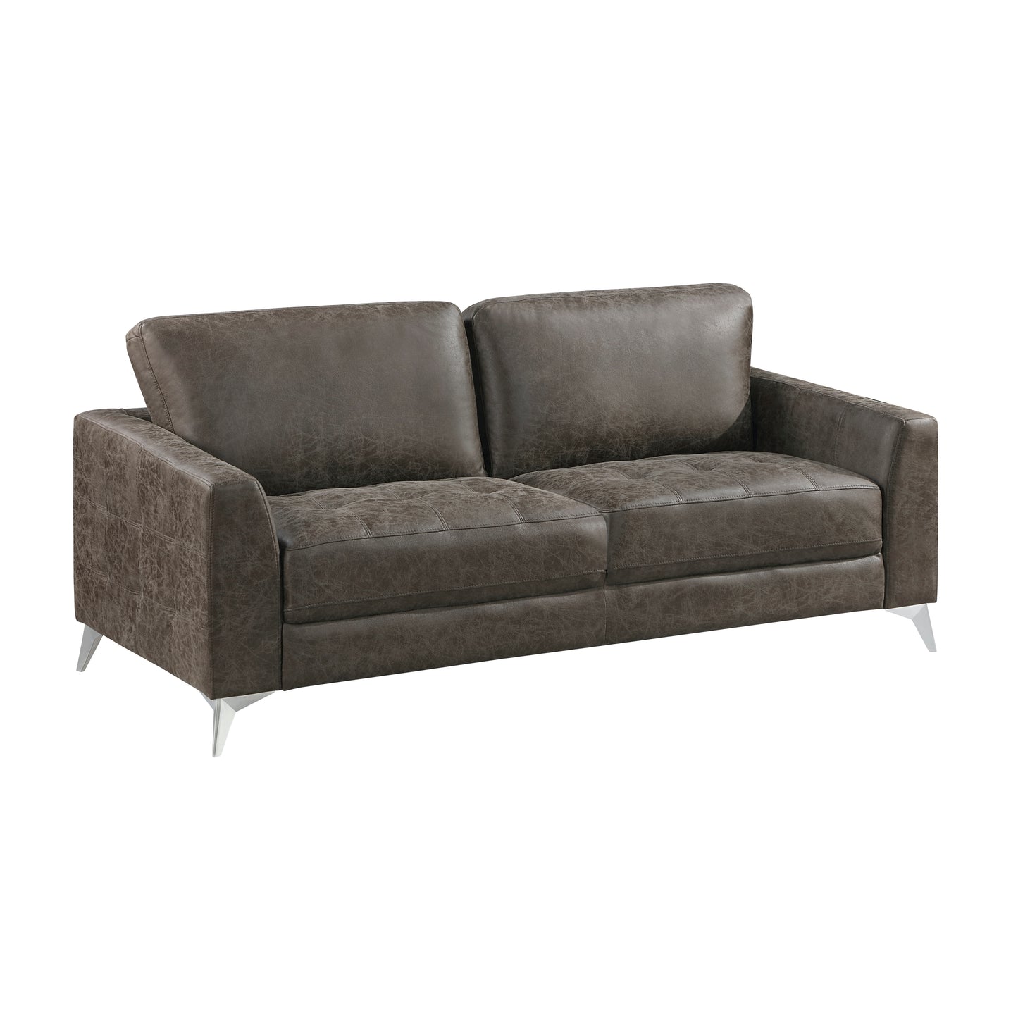 Homelegance Cazon Sectional Sofa in Brownish Gray Polished Microfiber 9637BRG-3