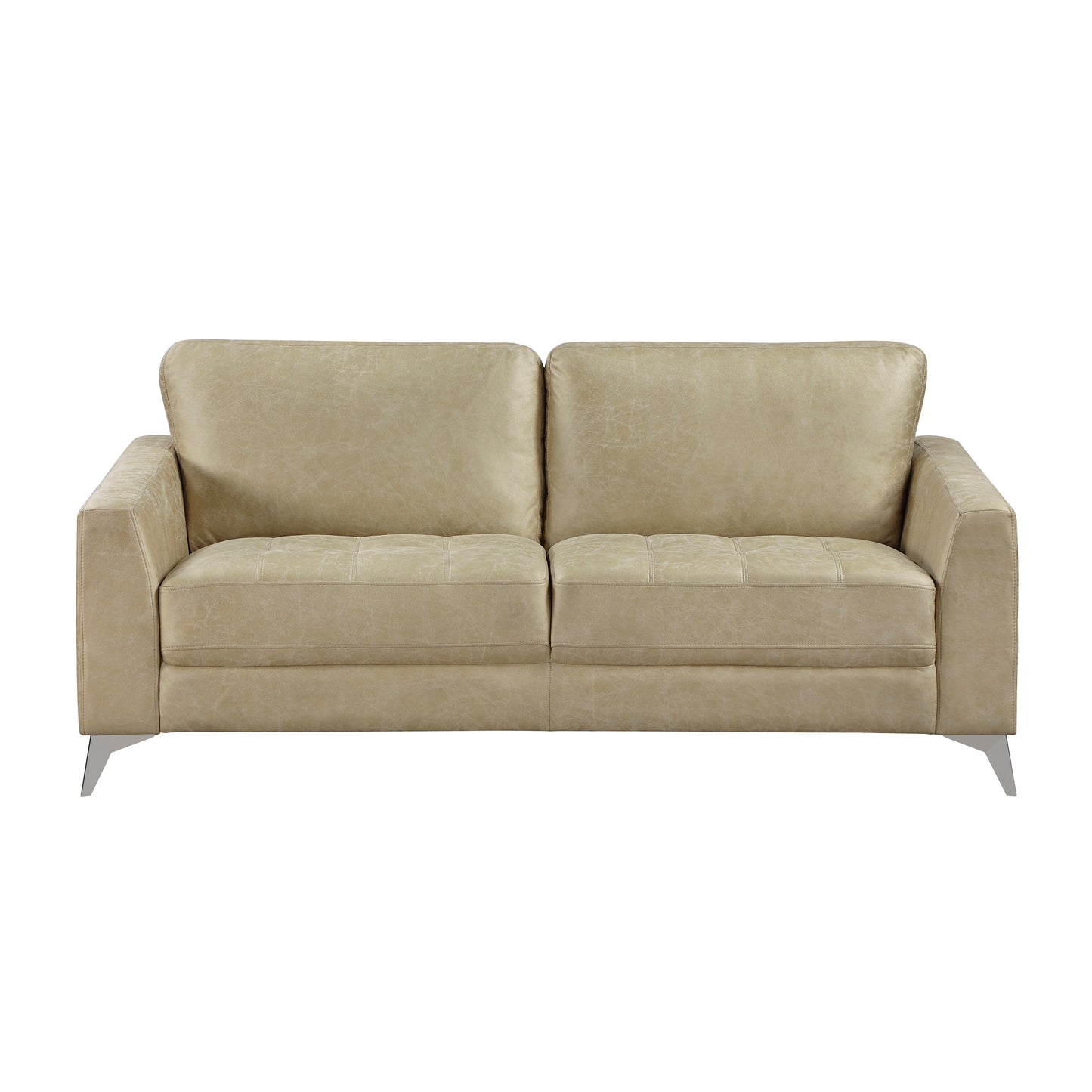 Homelegance Cazon Sand Sectional Sofa with Polished Microfiber and Silver Legs 9637SND-3