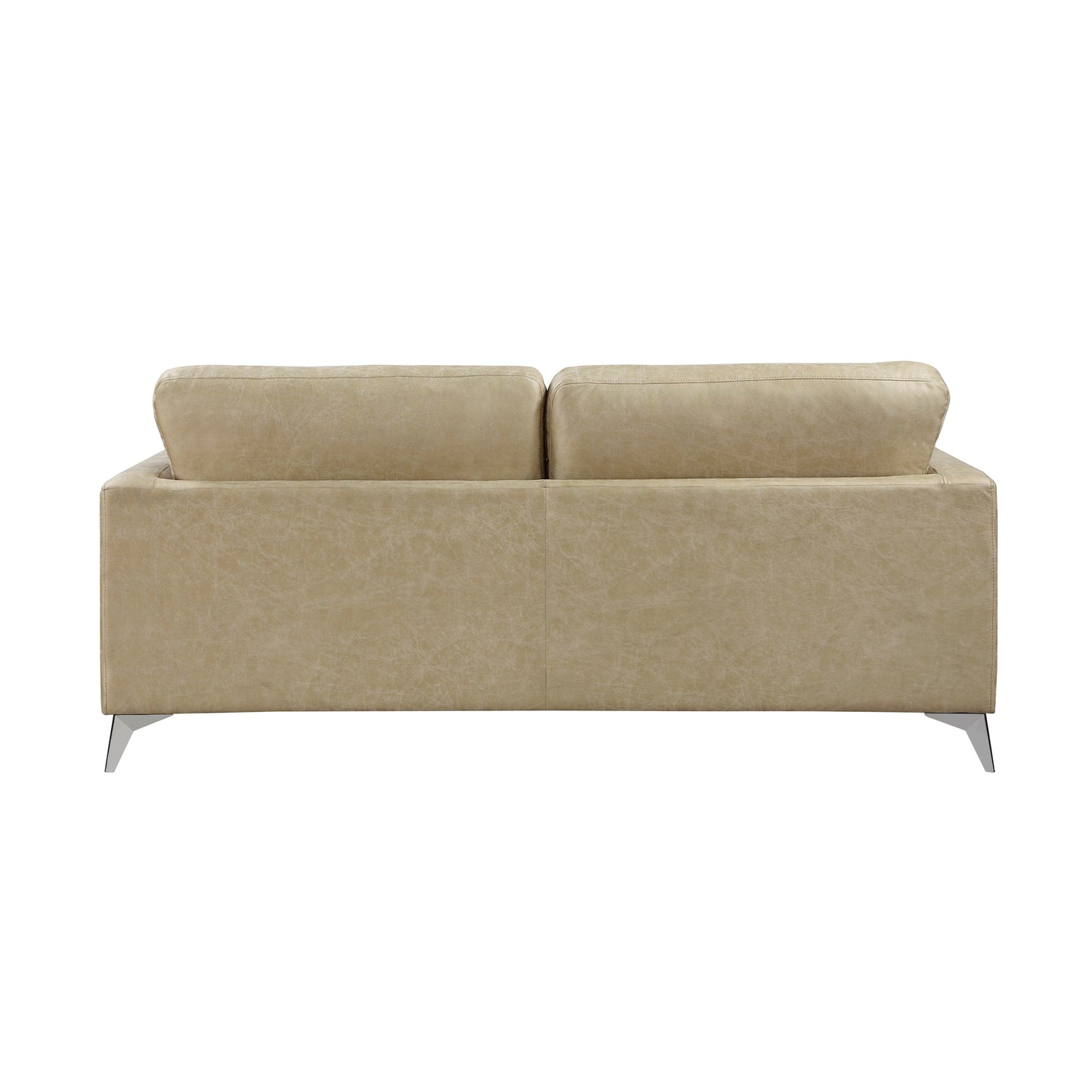 Homelegance Cazon Sand Sectional Sofa with Polished Microfiber and Silver Legs 9637SND-3
