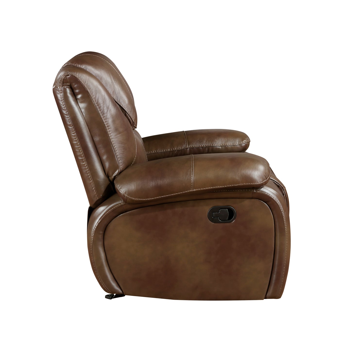 Homelegance Ellicott Glider Recliner Chair in Brown Leather 9639BR-1