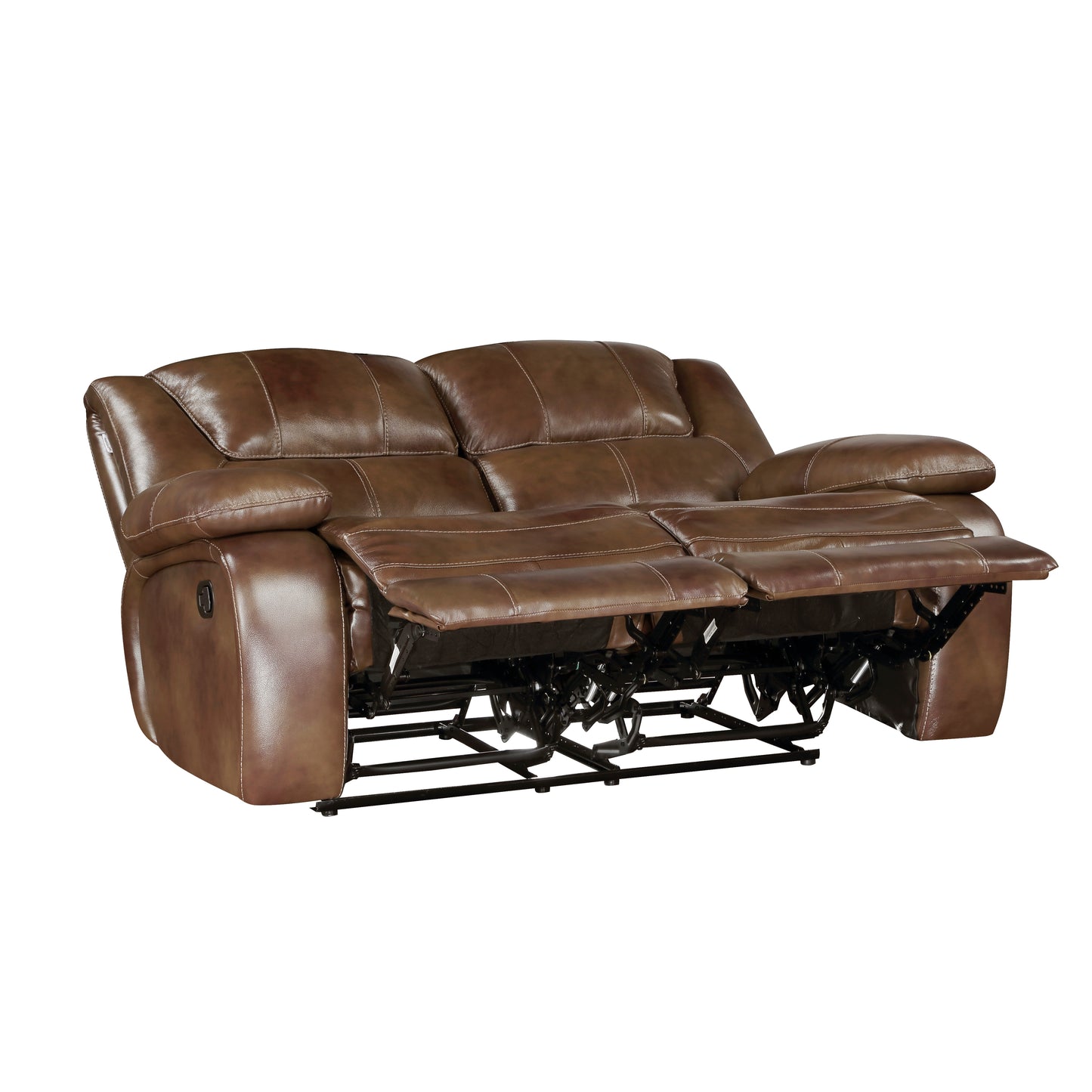 Homelegance Ellicott Brown Leather Loveseat Reclining 9639BR-2