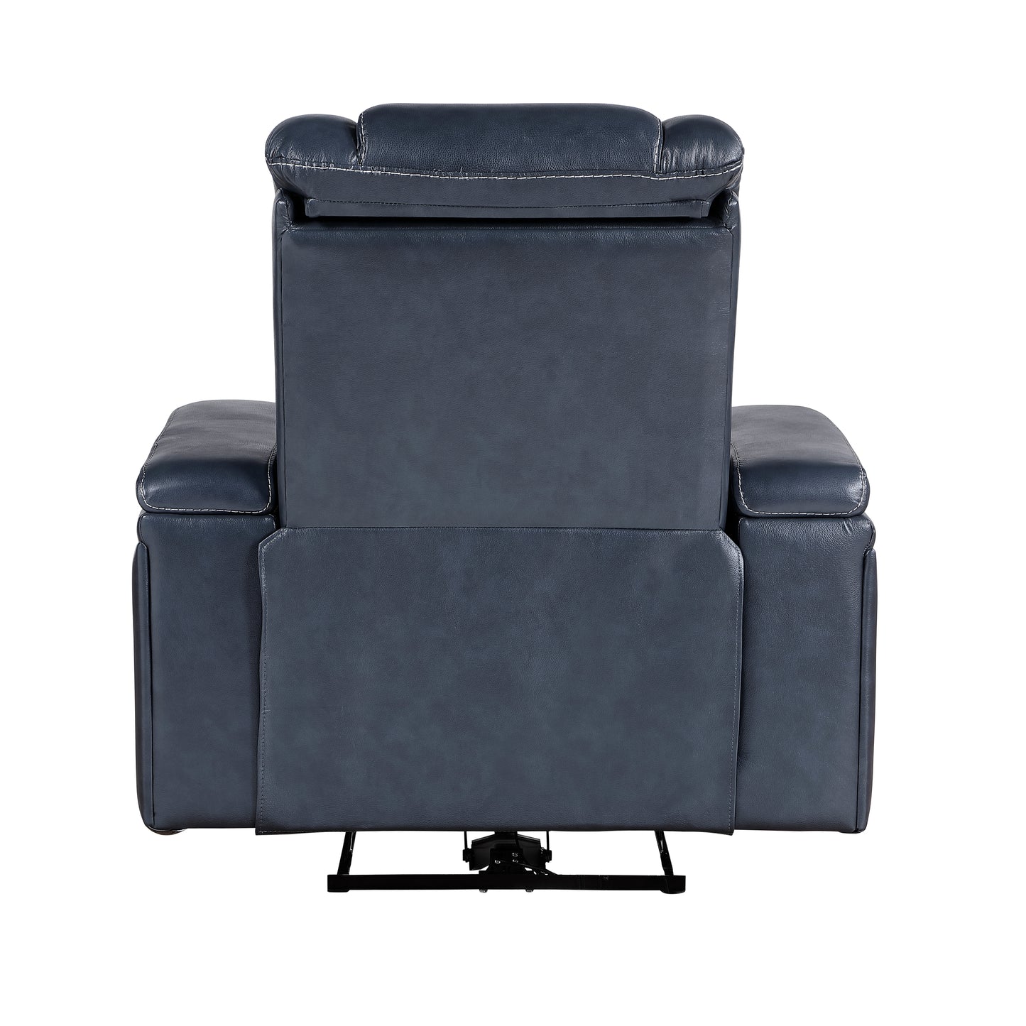 Homelegance Keziah Power Reclining Chair in Blue Top Grain Leather 9640BU-1PWH