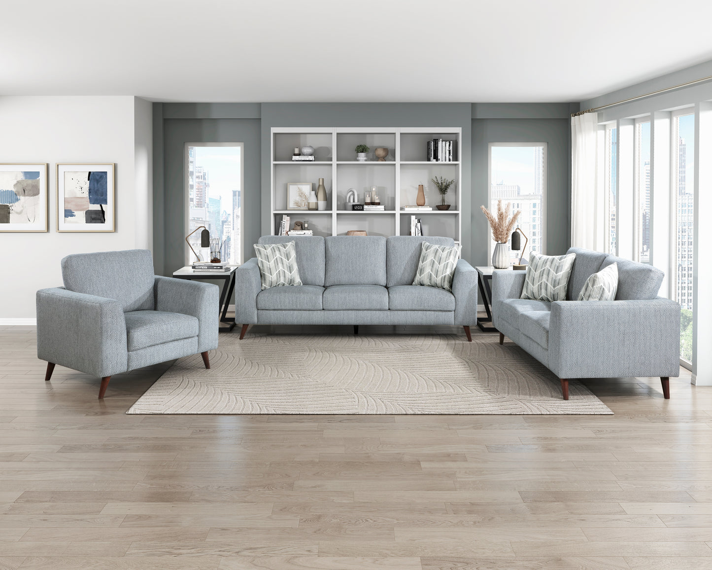 Homelegance Accent Chair in Gray Fabric with Stylish Design 9644BGY-1